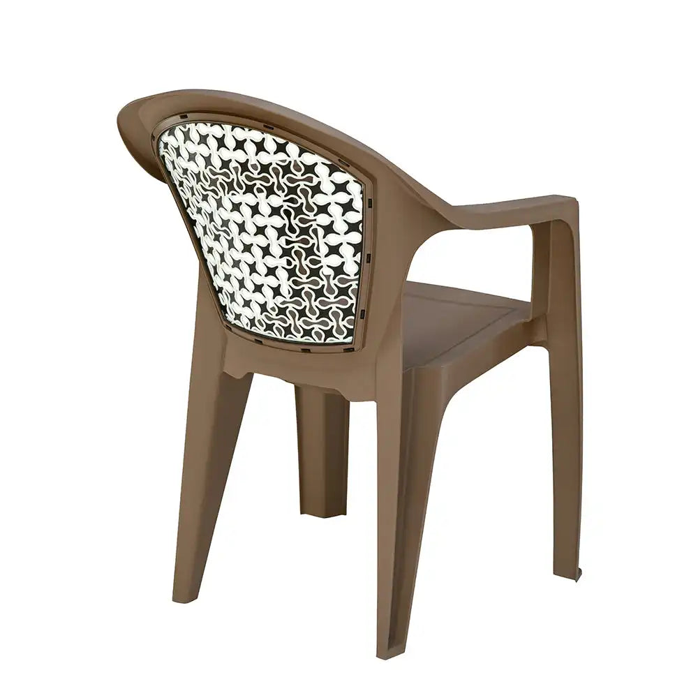 Nilkamal Paradise Plastic Arm Chair (Ratian Dark Beige, Season Rust Brown & Ivory) - Nilkamal | VK Furniture & Electronics Mangalore