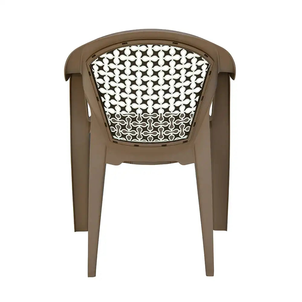 Nilkamal Paradise Plastic Arm Chair (Ratian Dark Beige, Season Rust Brown & Ivory) - Nilkamal | VK Furniture & Electronics Mangalore