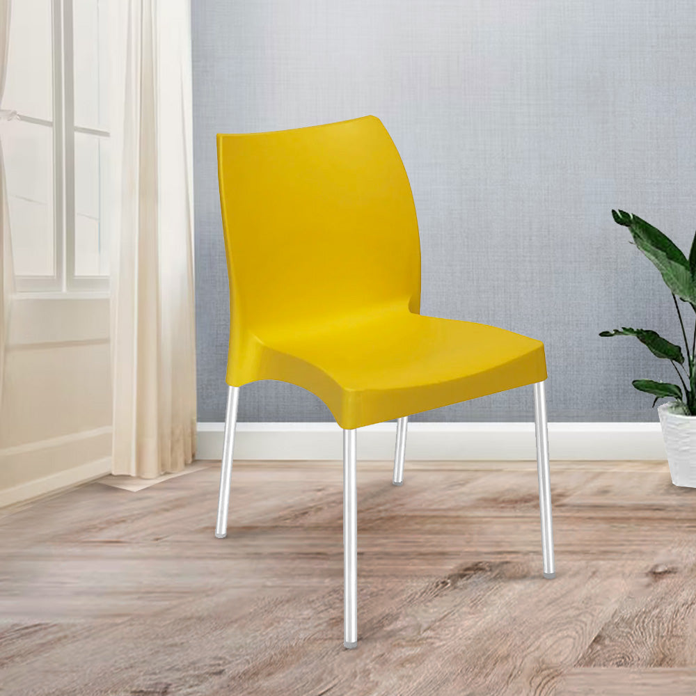 NILKAMAL NOVELLA 07 PLASTIC ARMLESS CHAIR (MUSTARD YELLOW) — Nilkamal | VK Furniture Mangalore