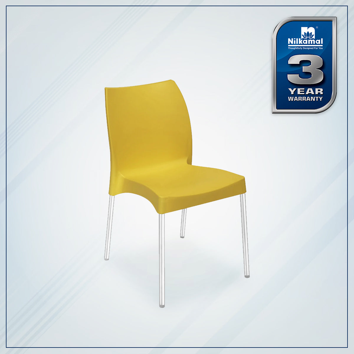 Nilkamal Novella 07 Plastic Armless Chair (Mustard Yellow) - Nilkamal | VK Furniture & Electronics Mangalore