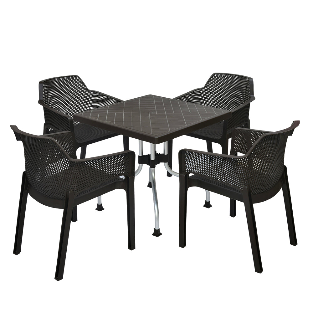 Nilkamal Orchid Captain 1 + 4 Chair Dining Set (Rust Brown) - Nilkamal | VK Furniture & Electronics Mangalore