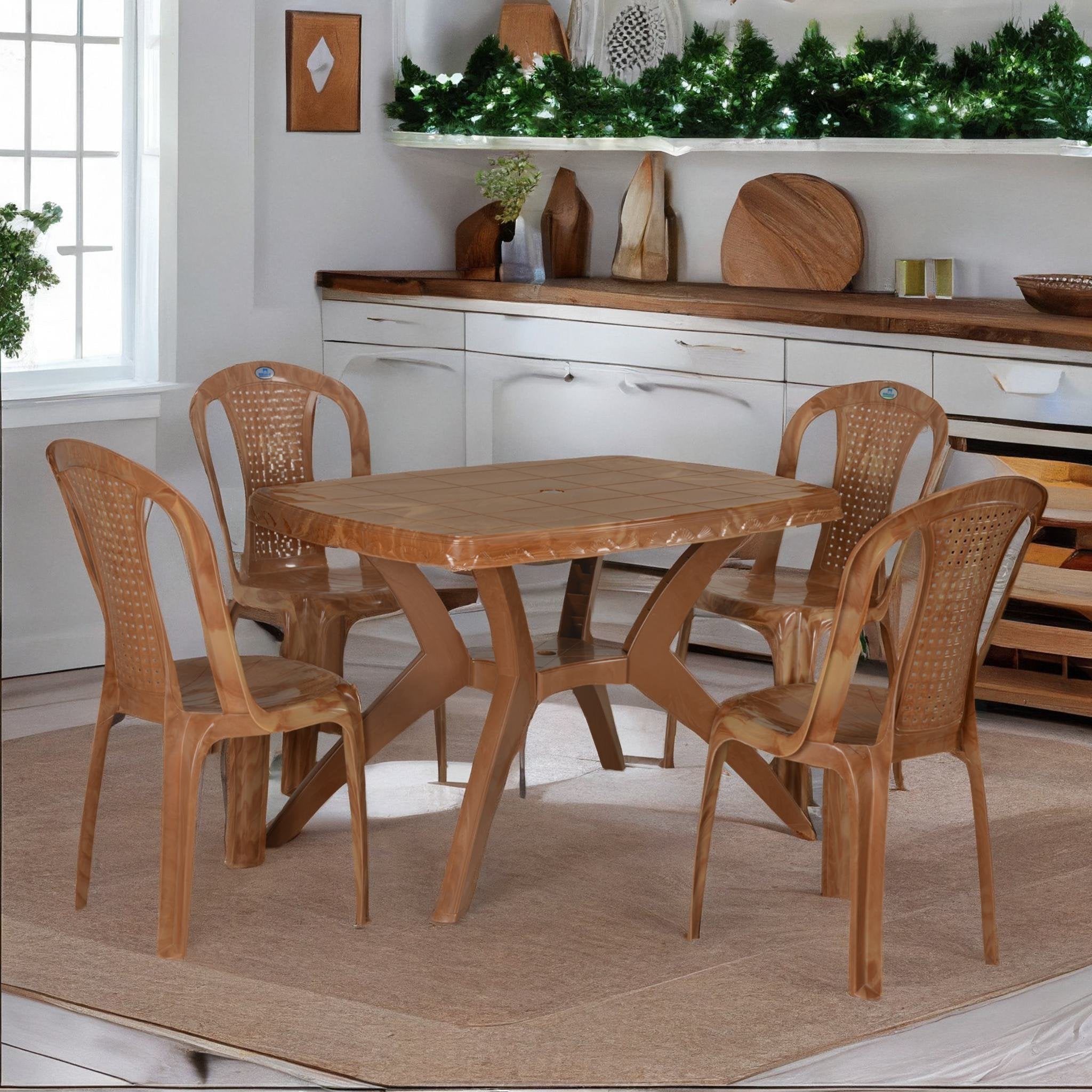 NILKAMAL SHAHENSHAH KROSS 4 SEATER DINING SET — Nilkamal | VK Furniture Mangalore