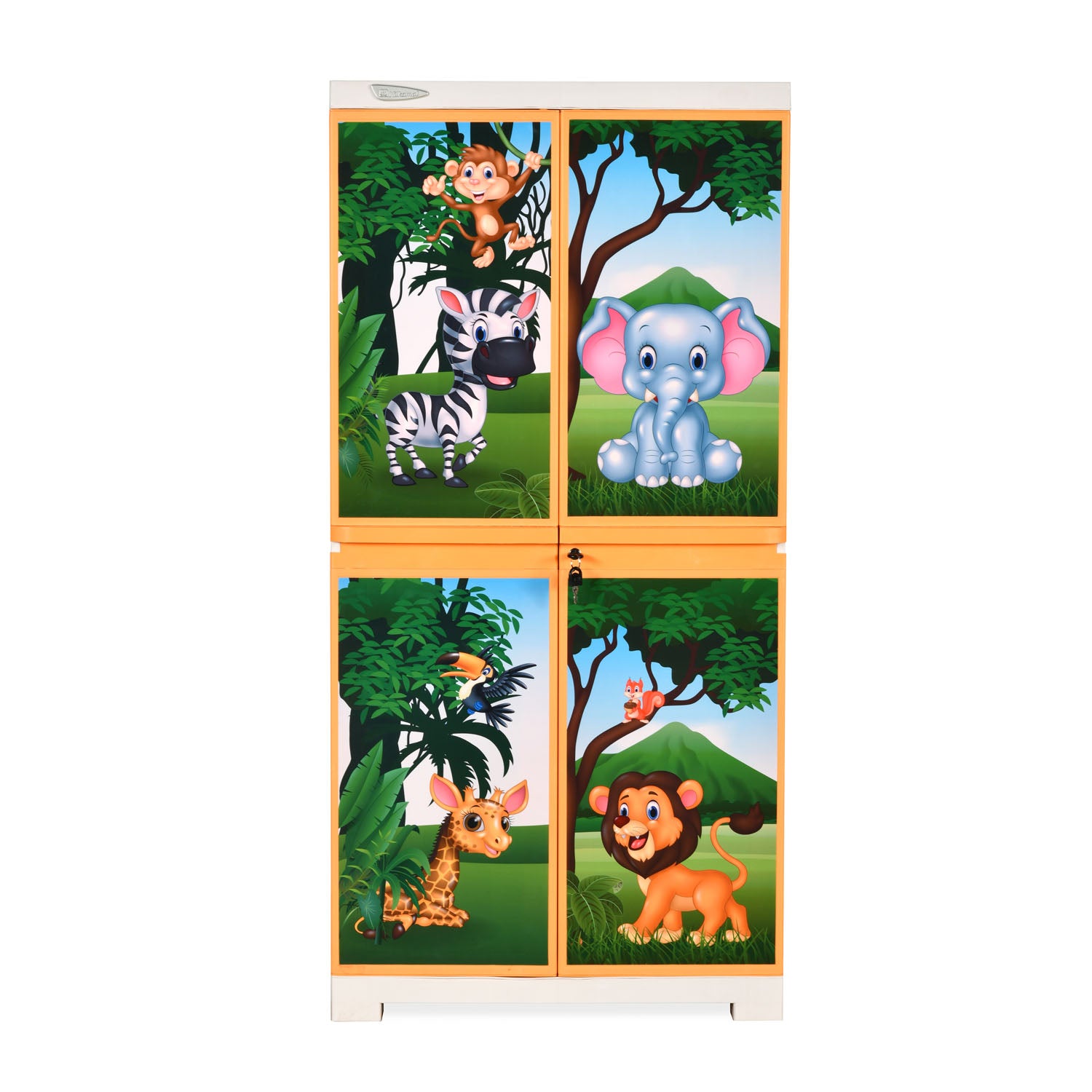 Nilkamal FMM Jungle Theme Mini Cabinet (Beach & Pastel Orange) - Nilkamal | VK Furniture & Electronics Mangalore