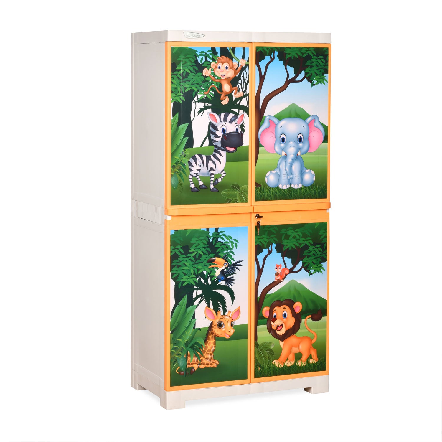 Nilkamal FMM Jungle Theme Mini Cabinet (Beach & Pastel Orange) - Nilkamal | VK Furniture & Electronics Mangalore