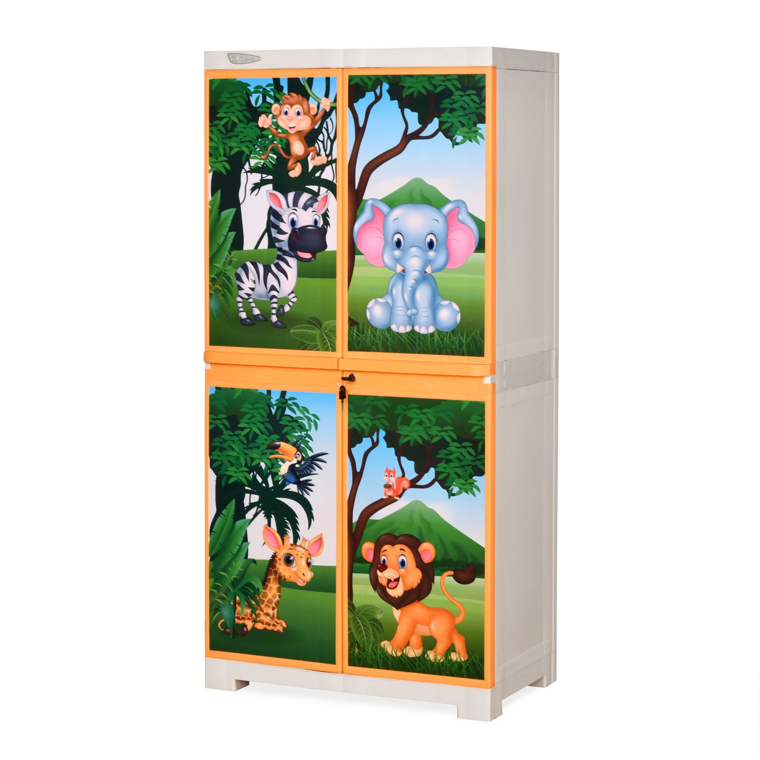 Nilkamal FMM Jungle Theme Mini Cabinet (Beach & Pastel Orange) - Nilkamal | VK Furniture & Electronics Mangalore