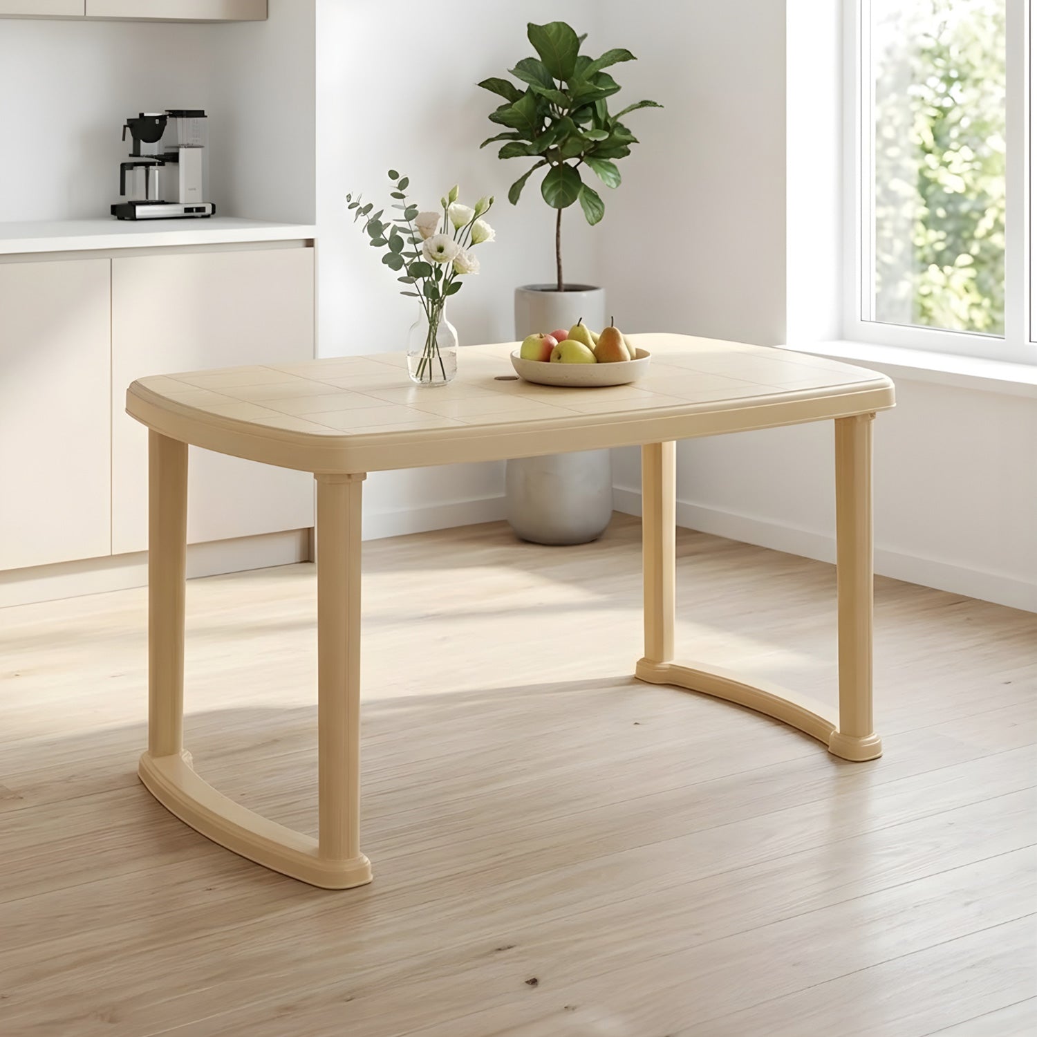 NILKAMAL MEGA DINNING TABLE (MARBLE BEIGE) — Nilkamal | VK Furniture Mangalore