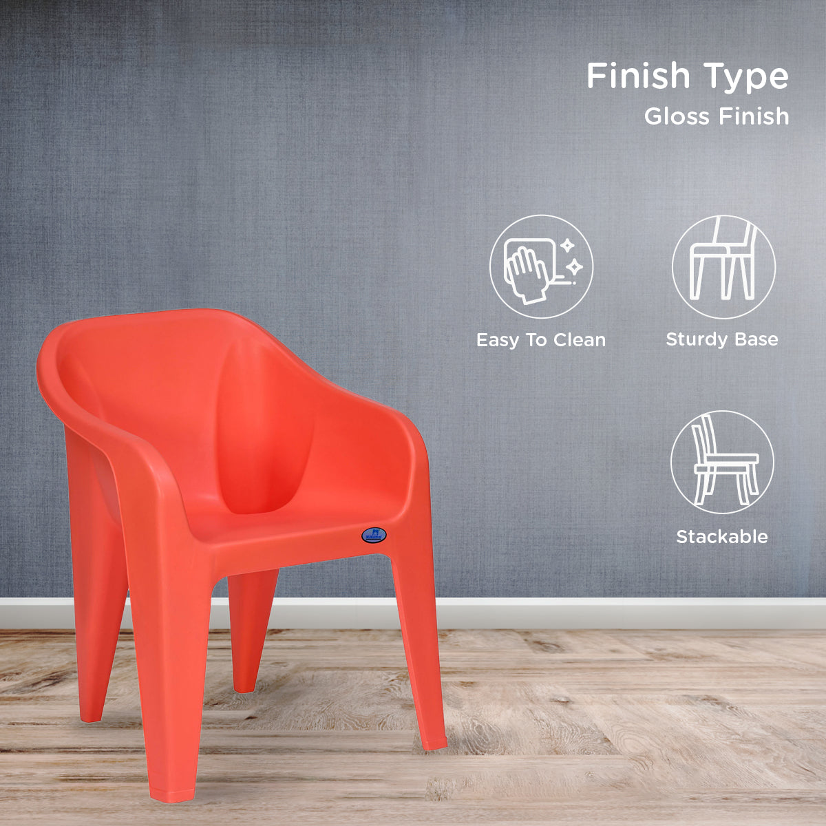 Nilkamal Eeezy Go Plastic Arm Chair (Peach) - Nilkamal | VK Furniture & Electronics Mangalore