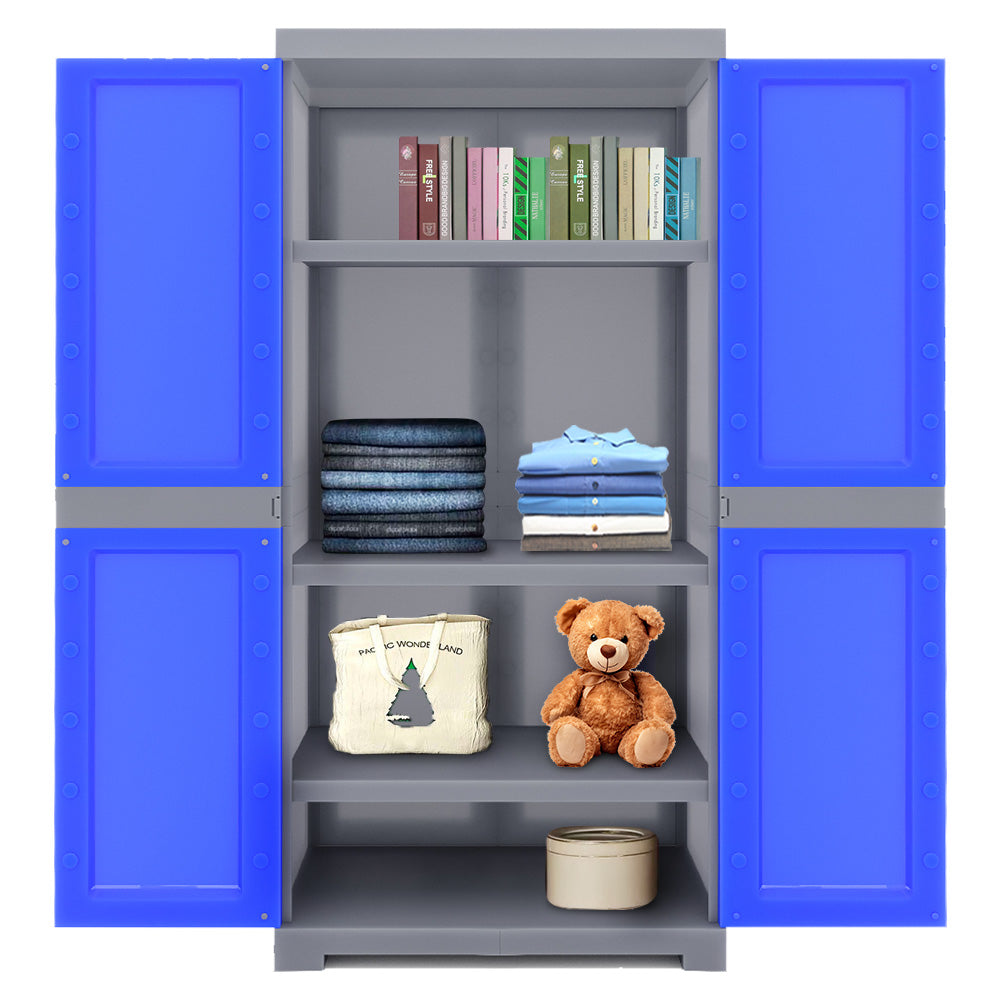 Nilkamal Freedom Mini Medium (FMM) Plastic Storage Cabinet (Deep Blue / Grey) - Nilkamal | VK Furniture & Electronics Mangalore