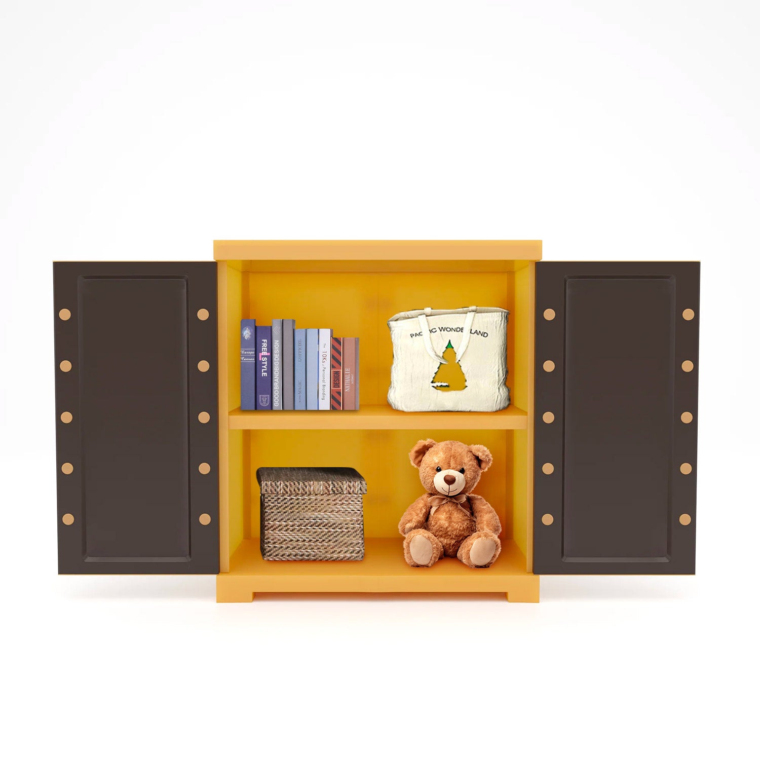 Nilkamal Freedom Mini Small (FMS) Plastic Storage Cabinet/Bookshelf (Weathered Brown / Biscuit) - Nilkamal | VK Furniture & Electronics Mangalore