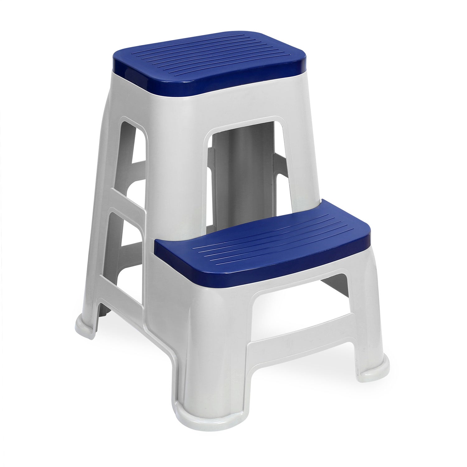 Nilkamal Step Stool 31 (Silk Grey /  Cobalt Blue) - Nilkamal | VK Furniture & Electronics Mangalore