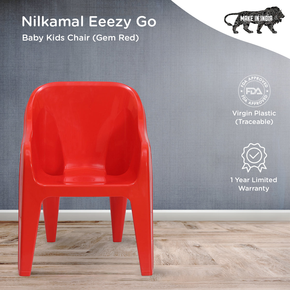 Nilkamal Eeezy Go Plastic Baby Arm Chair (Gem Red) - Nilkamal | VK Furniture & Electronics Mangalore