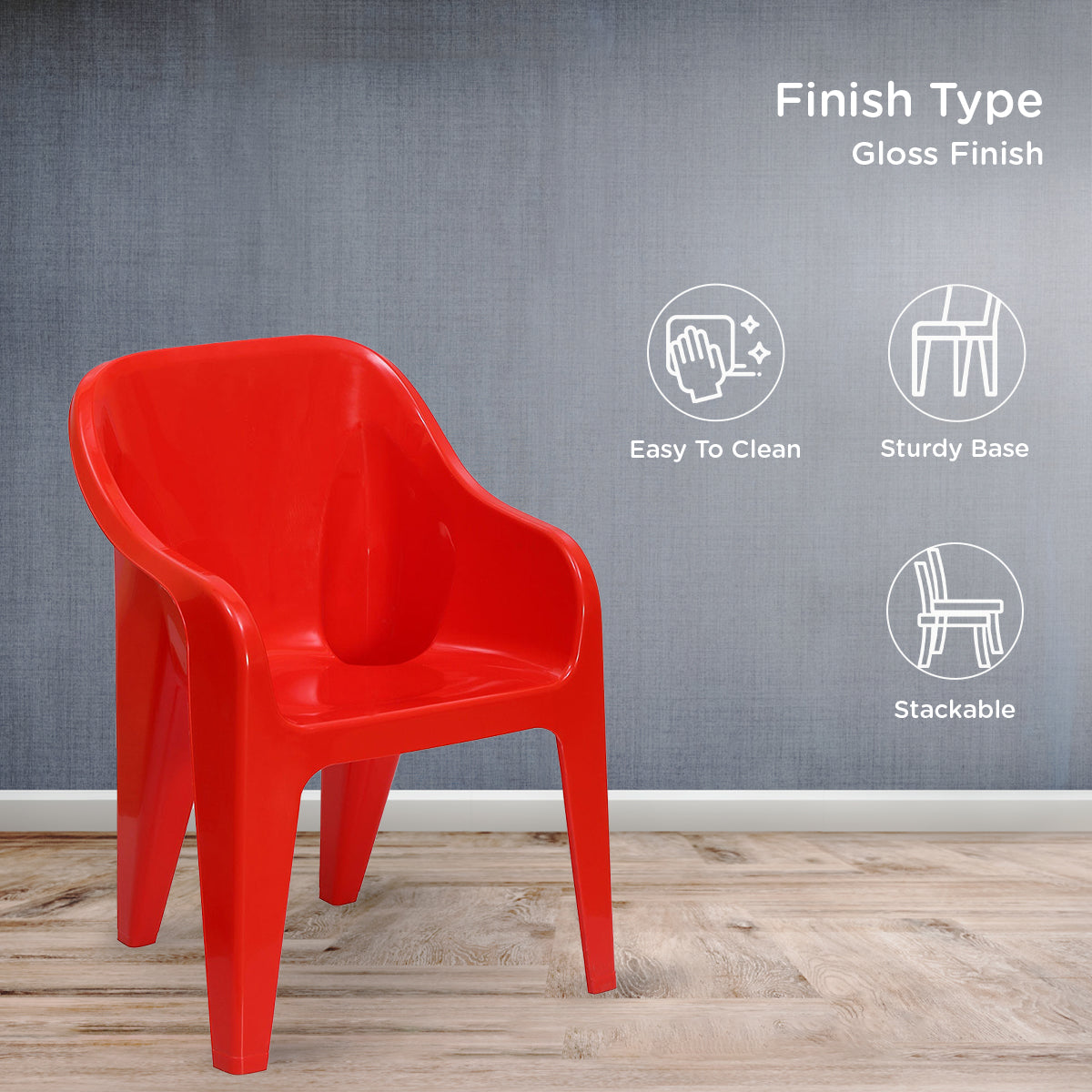 Nilkamal Eeezy Go Plastic Baby Arm Chair (Gem Red) - Nilkamal | VK Furniture & Electronics Mangalore