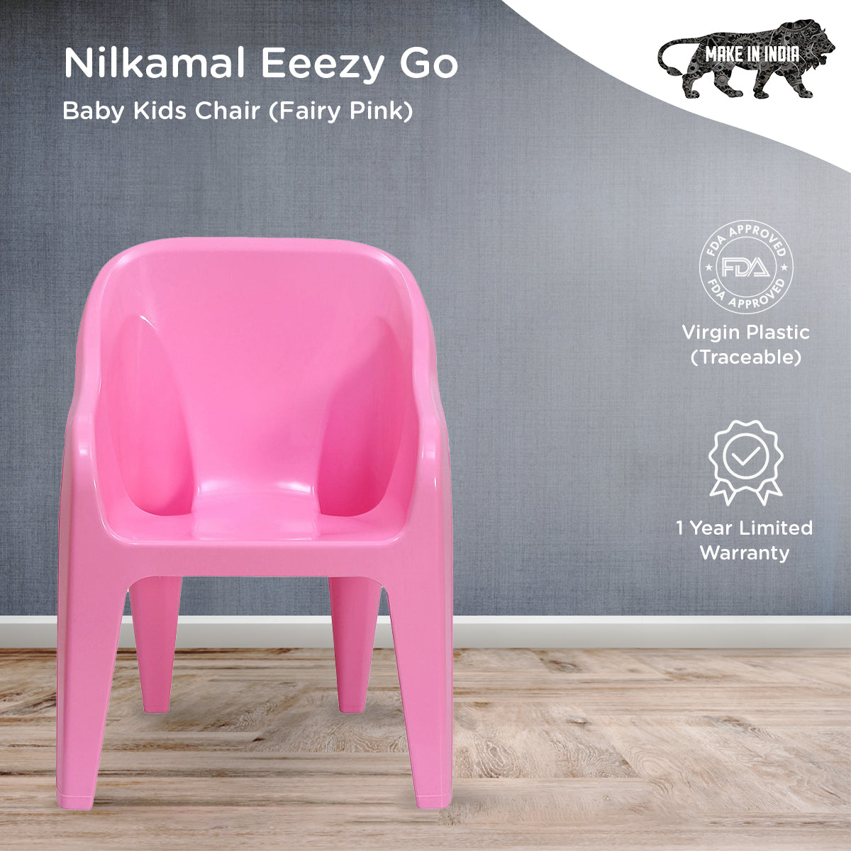 Nilkamal Eeezy Go Plastic Baby Arm Chair (Fairy Pink) - Nilkamal | VK Furniture & Electronics Mangalore