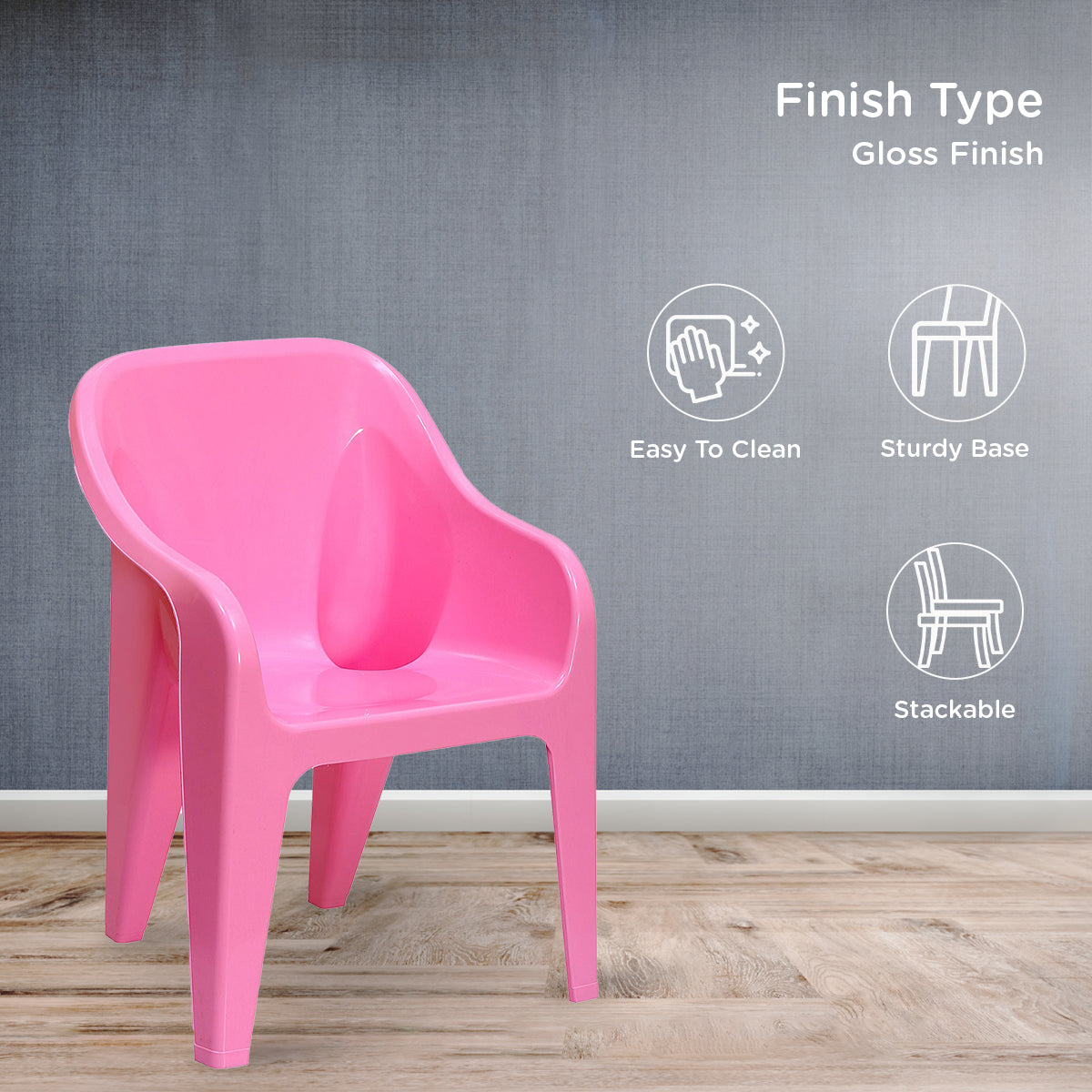 Nilkamal Eeezy Go Plastic Baby Arm Chair (Fairy Pink) - Nilkamal | VK Furniture & Electronics Mangalore