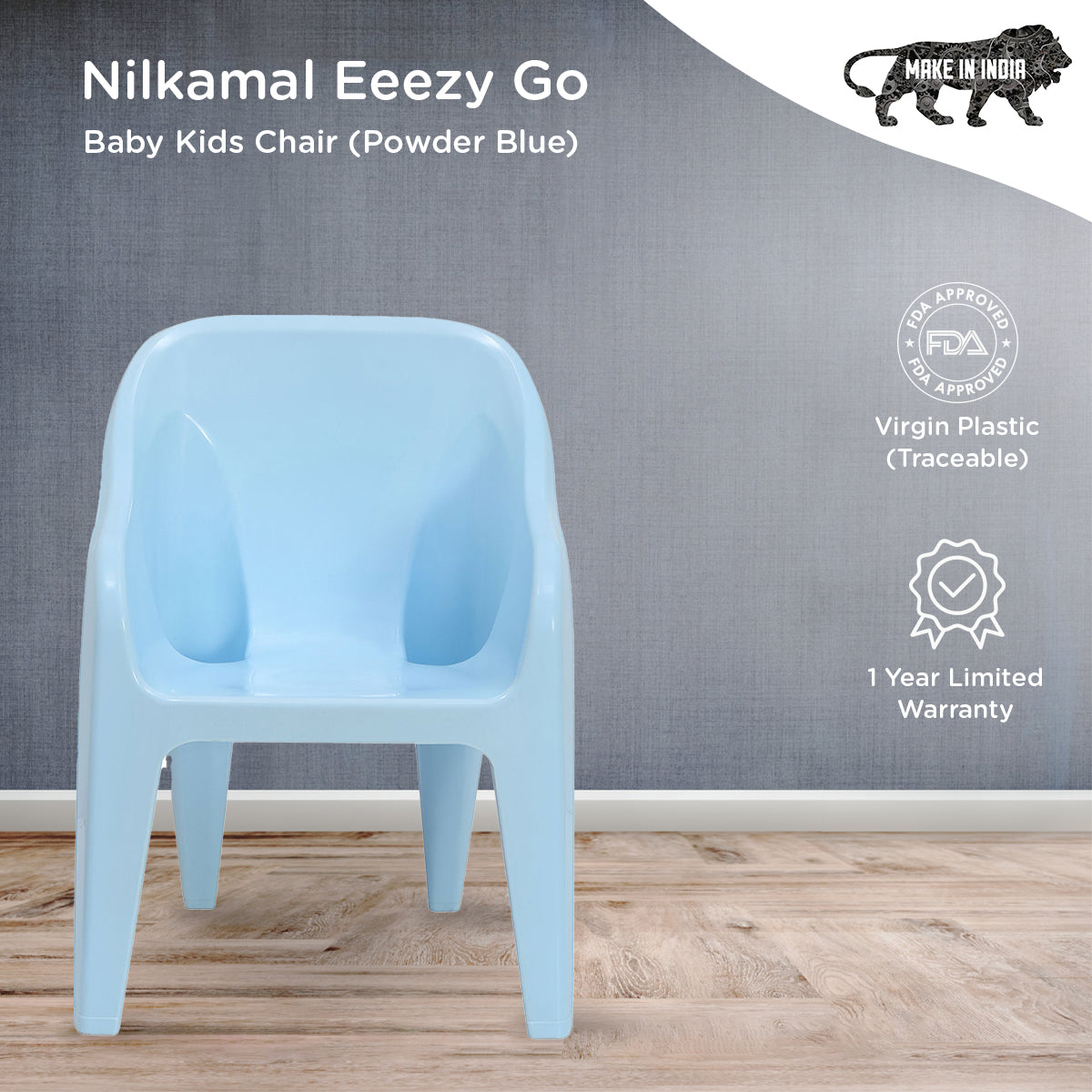 Nilkamal Eeezy Go Plastic Baby Arm Chair (Powder Blue) - Nilkamal | VK Furniture & Electronics Mangalore