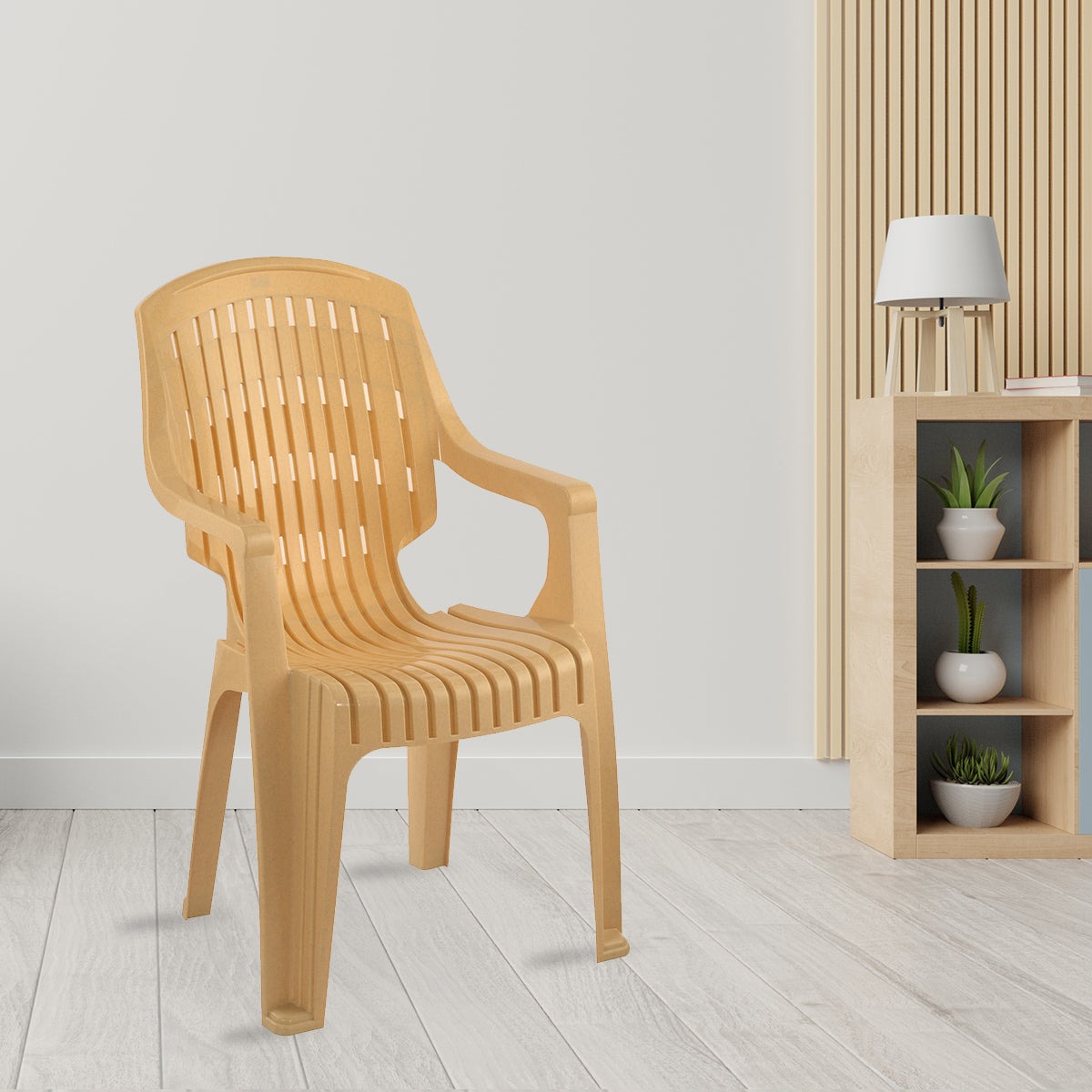 Nilkamal CHR2230 Plastic Arm Chair (Marble Beige) - Nilkamal | VK Furniture & Electronics Mangalore