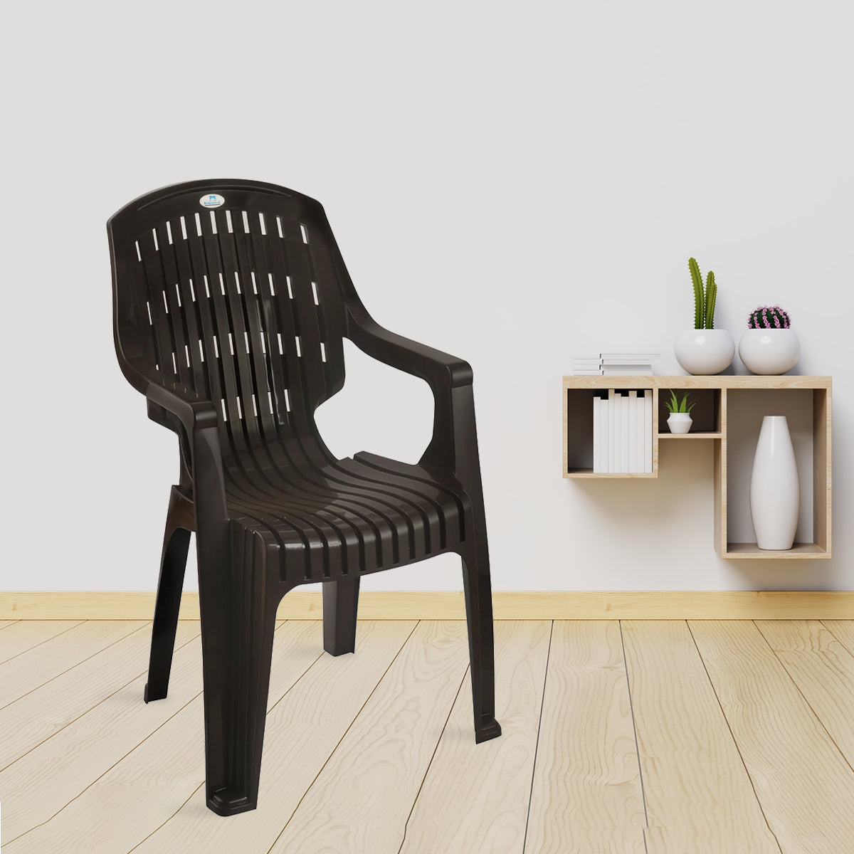 NILKAMAL CHR2230 PLASTIC ARM CHAIR(SEASON RUST BROWN) — Nilkamal | VK Furniture Mangalore