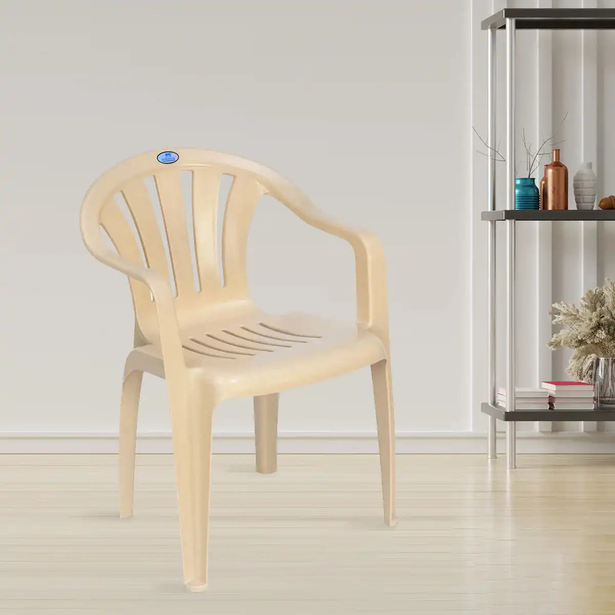 NILKAMAL CHR2005 PLASTIC ARM CHAIR (MARBLE BEIGE) — Nilkamal | VK Furniture Mangalore