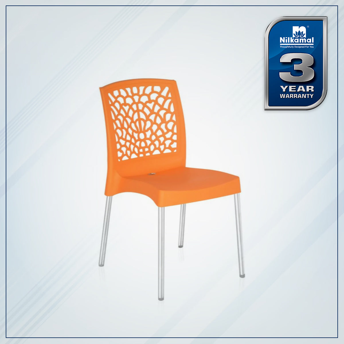 Nilkamal Novella 19 Plastic Armless Chair (Orange) - Nilkamal | VK Furniture & Electronics Mangalore
