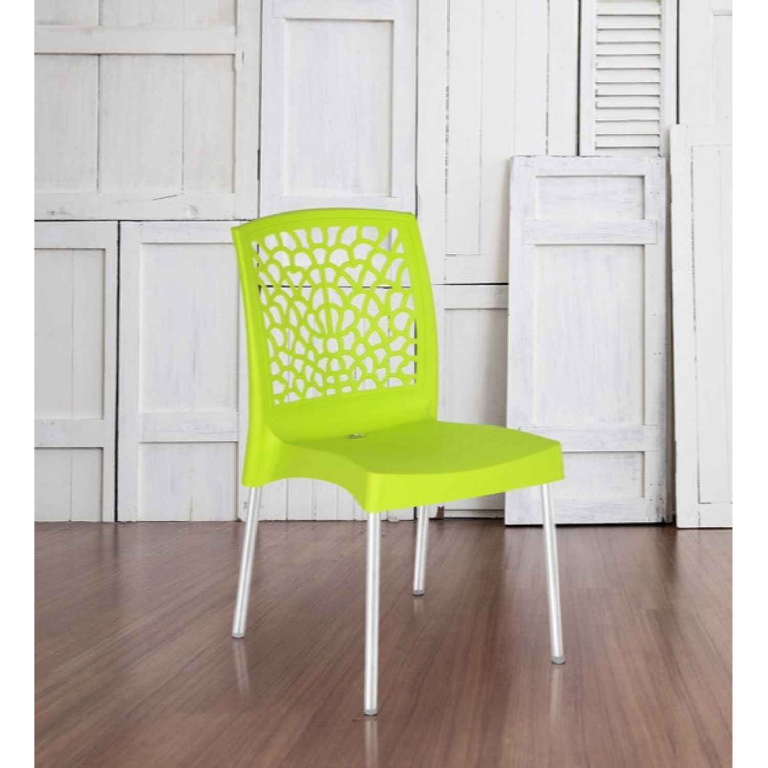 NILKAMAL NOVELLA 19 PLASTIC ARMLESS CHAIR (CITRUS GREEN) — Nilkamal | VK Furniture Mangalore