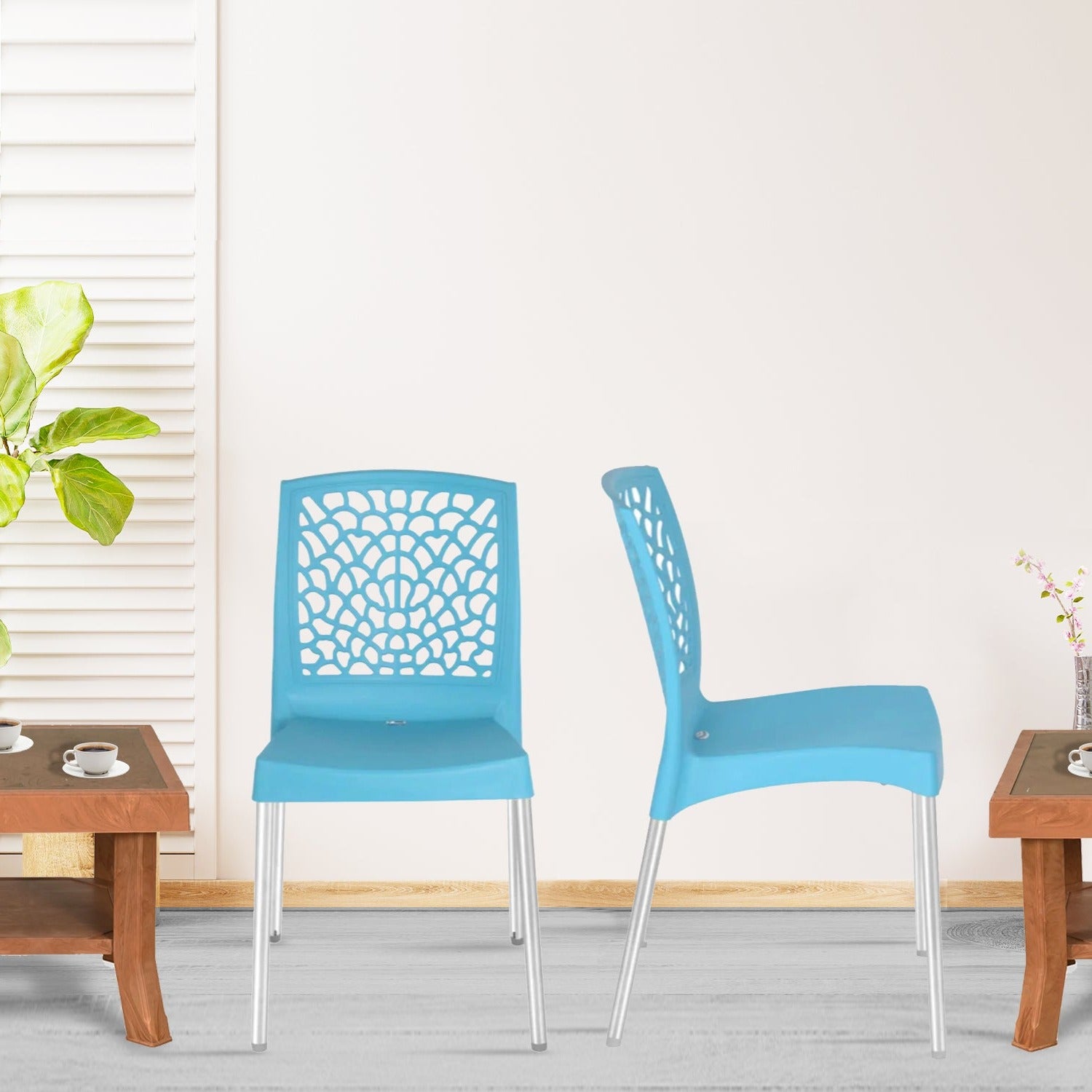 Nilkamal Novella 19 Plastic Armless Chair (Celeste Blue) - Nilkamal | VK Furniture & Electronics Mangalore