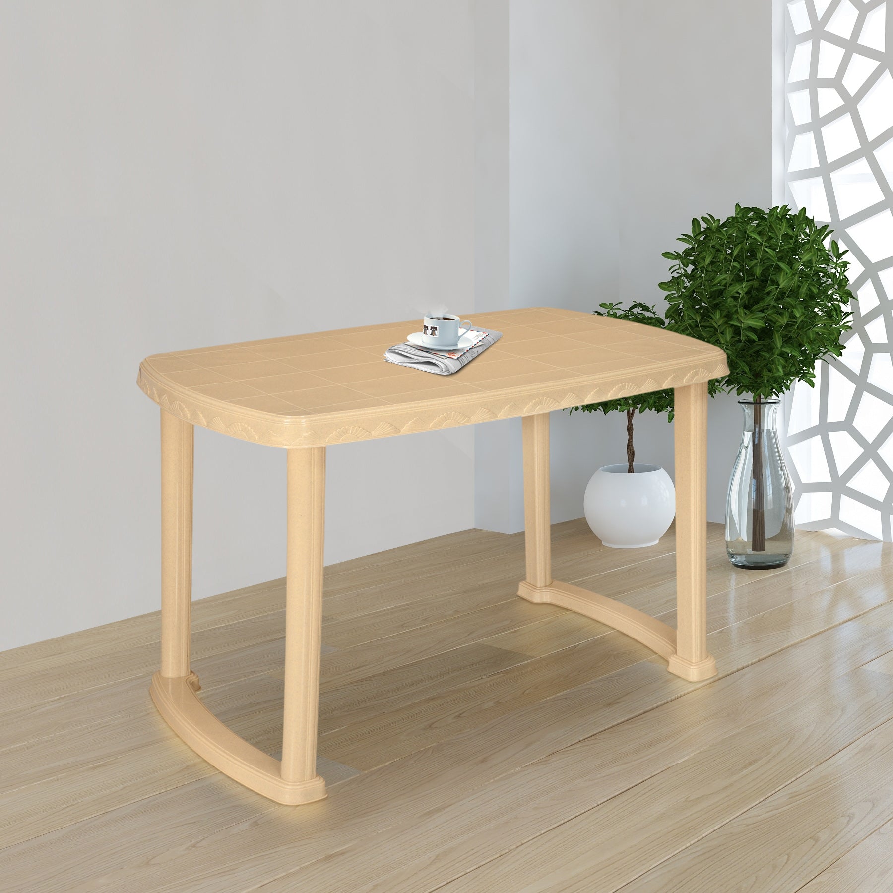 Nilkamal Shahenshah Dining Table (Marble Beige) - Nilkamal | VK Furniture & Electronics Mangalore