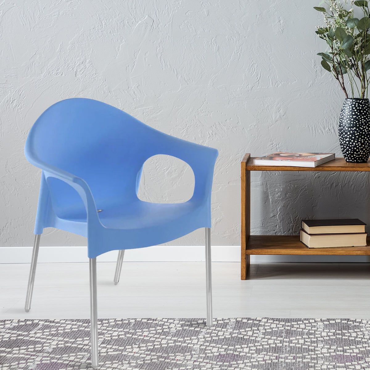 NILKAMAL NOVELLA 09 PLASTIC ARM CHAIR (BLUE) — Nilkamal | VK Furniture Mangalore