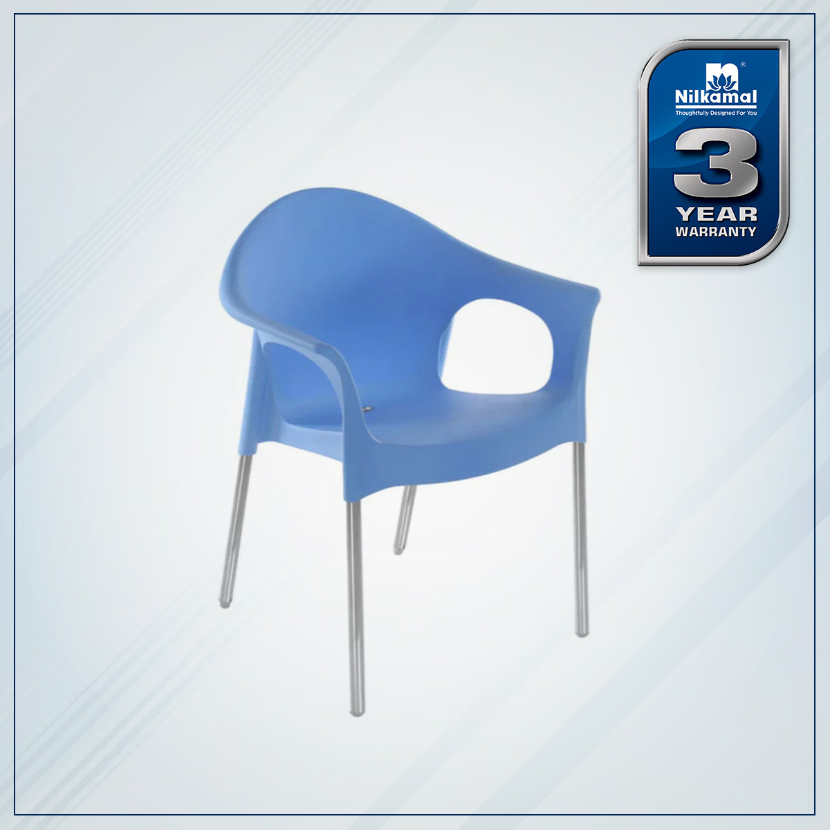 Nilkamal Novella 09 Plastic Arm Chair (Blue) - Nilkamal | VK Furniture & Electronics Mangalore