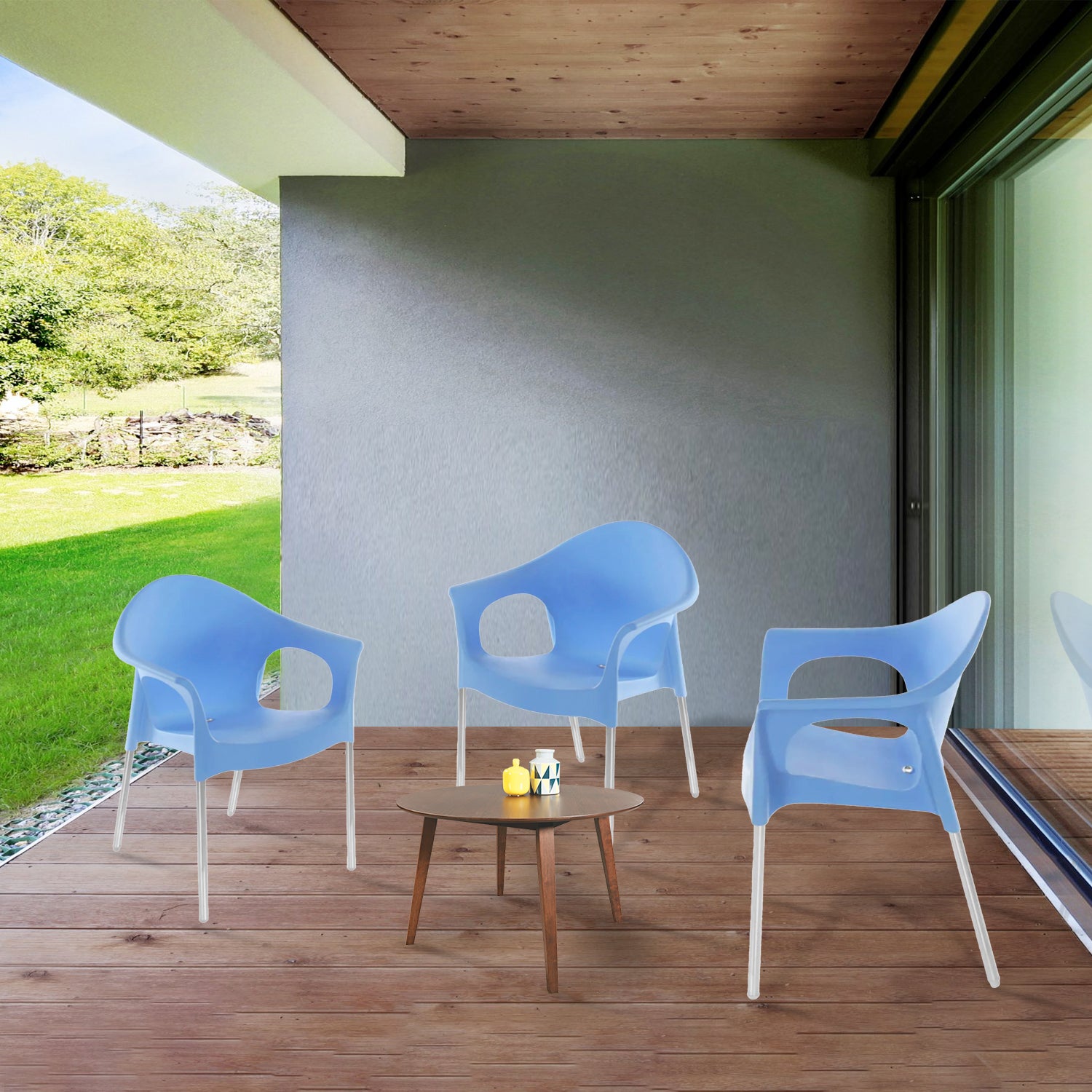 Nilkamal Novella 09 Plastic Arm Chair (Blue) - Nilkamal | VK Furniture & Electronics Mangalore