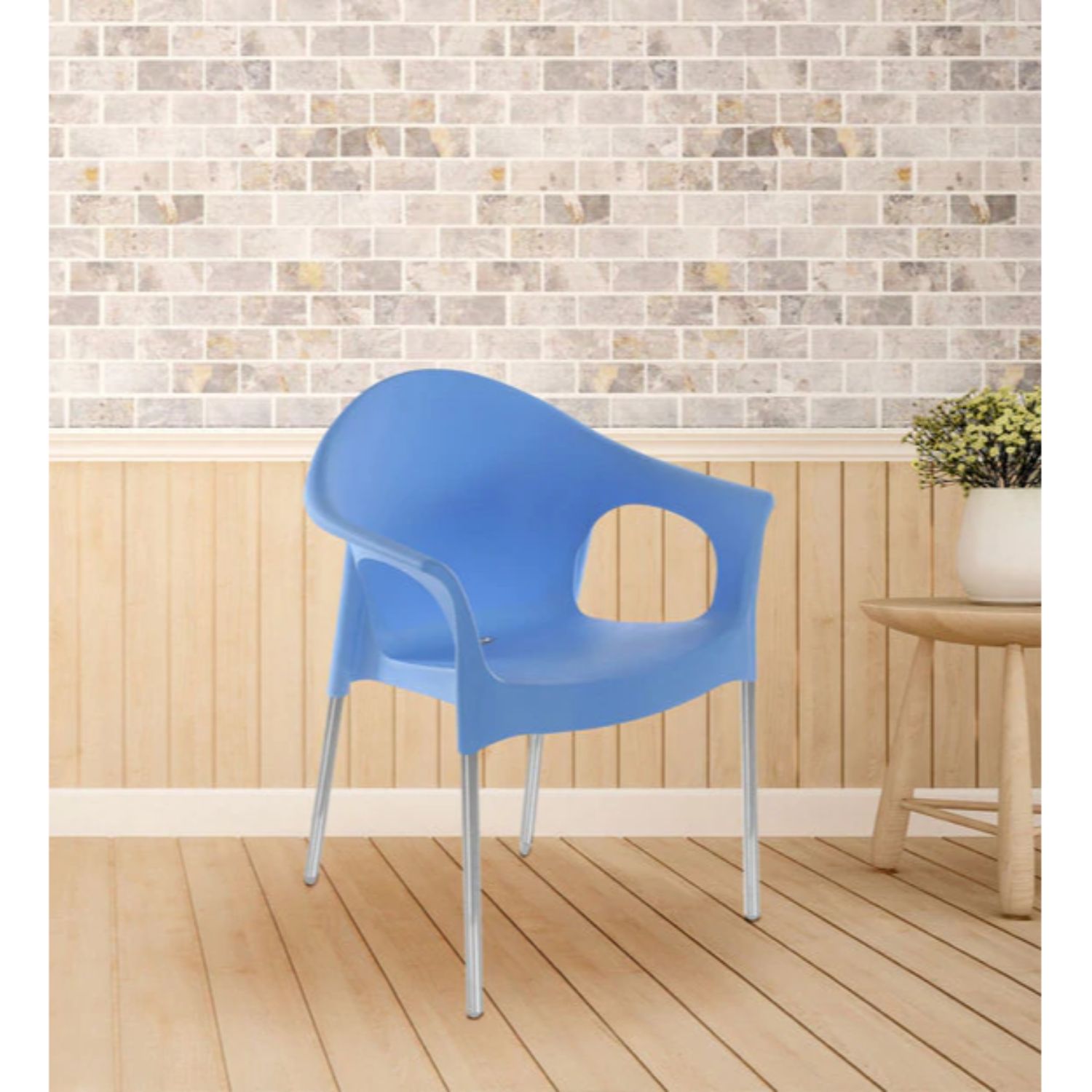 Nilkamal Novella 09 Plastic Arm Chair (Blue) - Nilkamal | VK Furniture & Electronics Mangalore