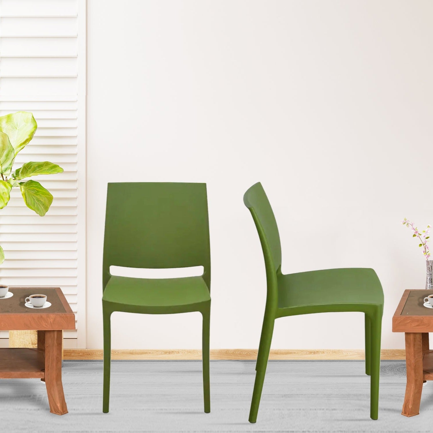 Nilkamal Novella 08 Plastic Armless Chair (Soft Green) - Nilkamal | VK Furniture & Electronics Mangalore