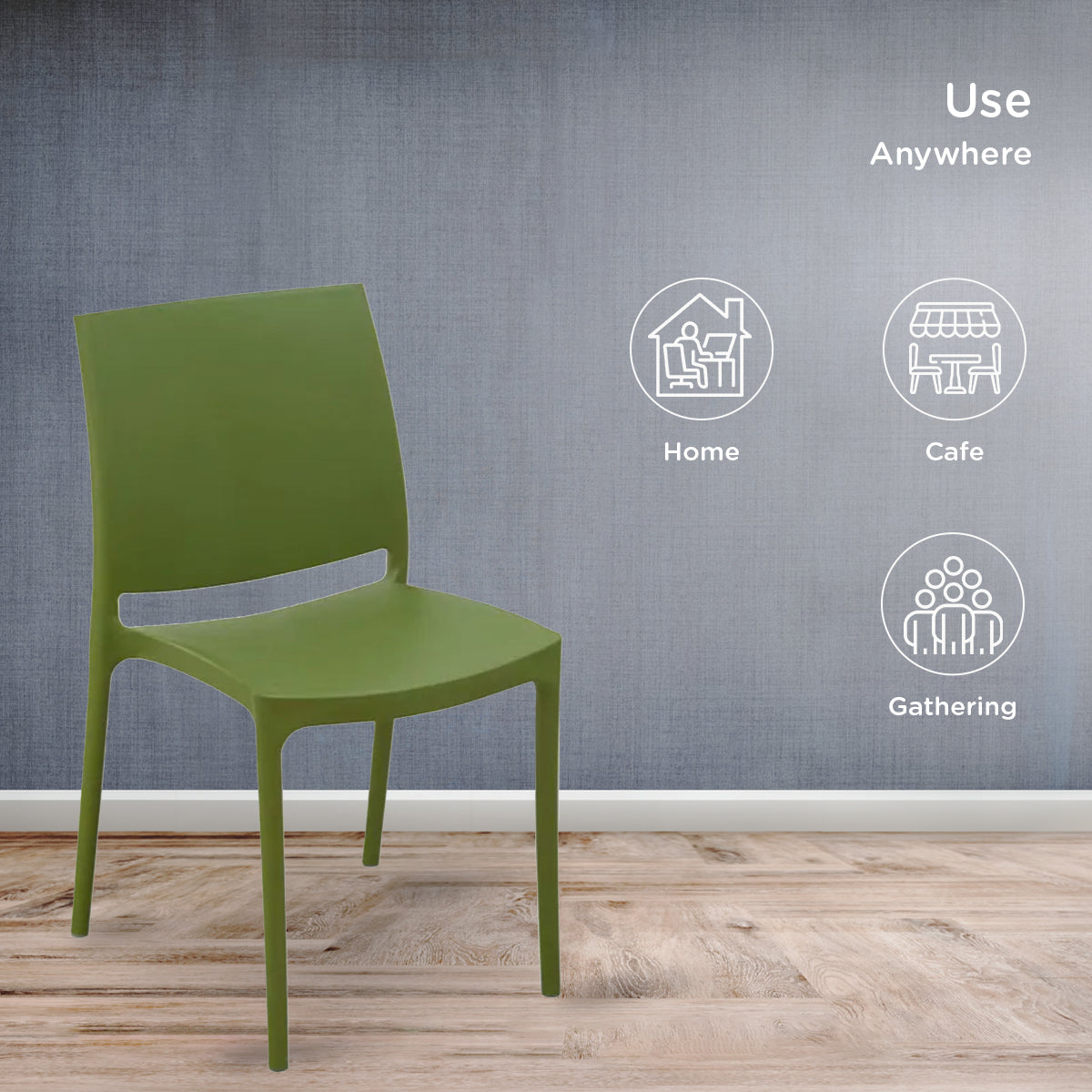 Nilkamal Novella 08 Plastic Armless Chair (Soft Green) - Nilkamal | VK Furniture & Electronics Mangalore