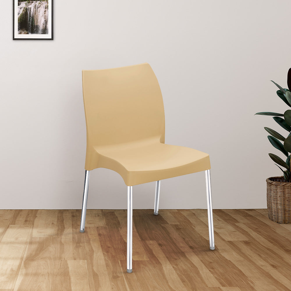 NILKAMAL NOVELLA 07 PLASTIC ARMLESS CHAIR (BISCUIT BROWN) — Nilkamal | VK Furniture Mangalore