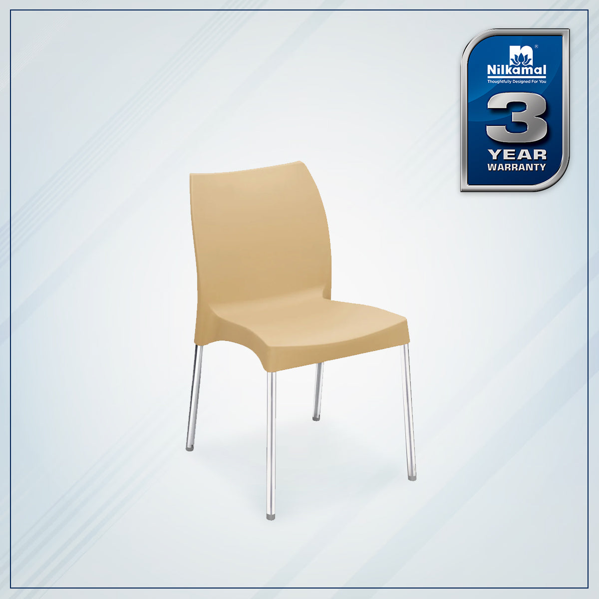 Nilkamal Novella 07 Plastic Armless Chair (Biscuit Brown) - Nilkamal | VK Furniture & Electronics Mangalore