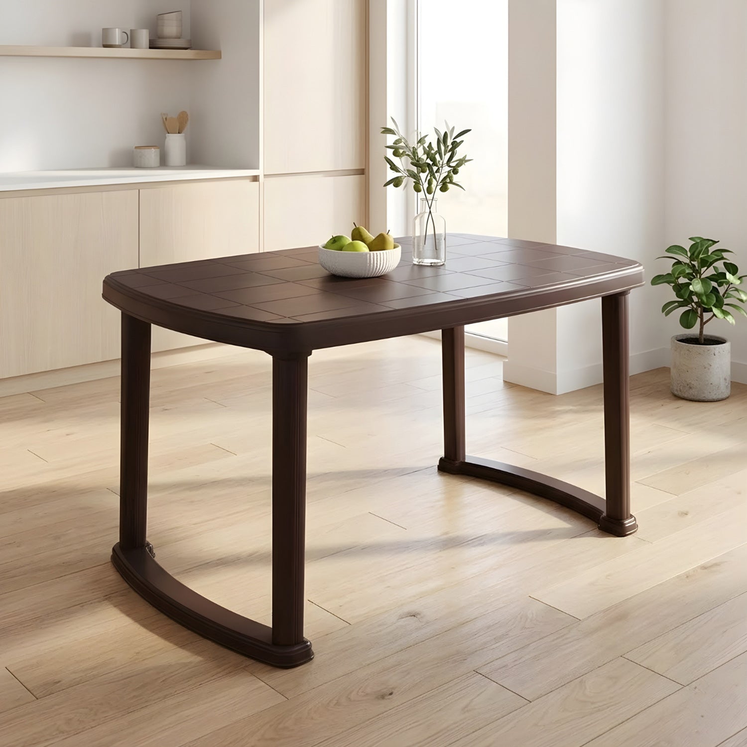 Nilkamal Mega Dining Table (Weather Brown) — Nilkamal | VK Furniture Mangalore