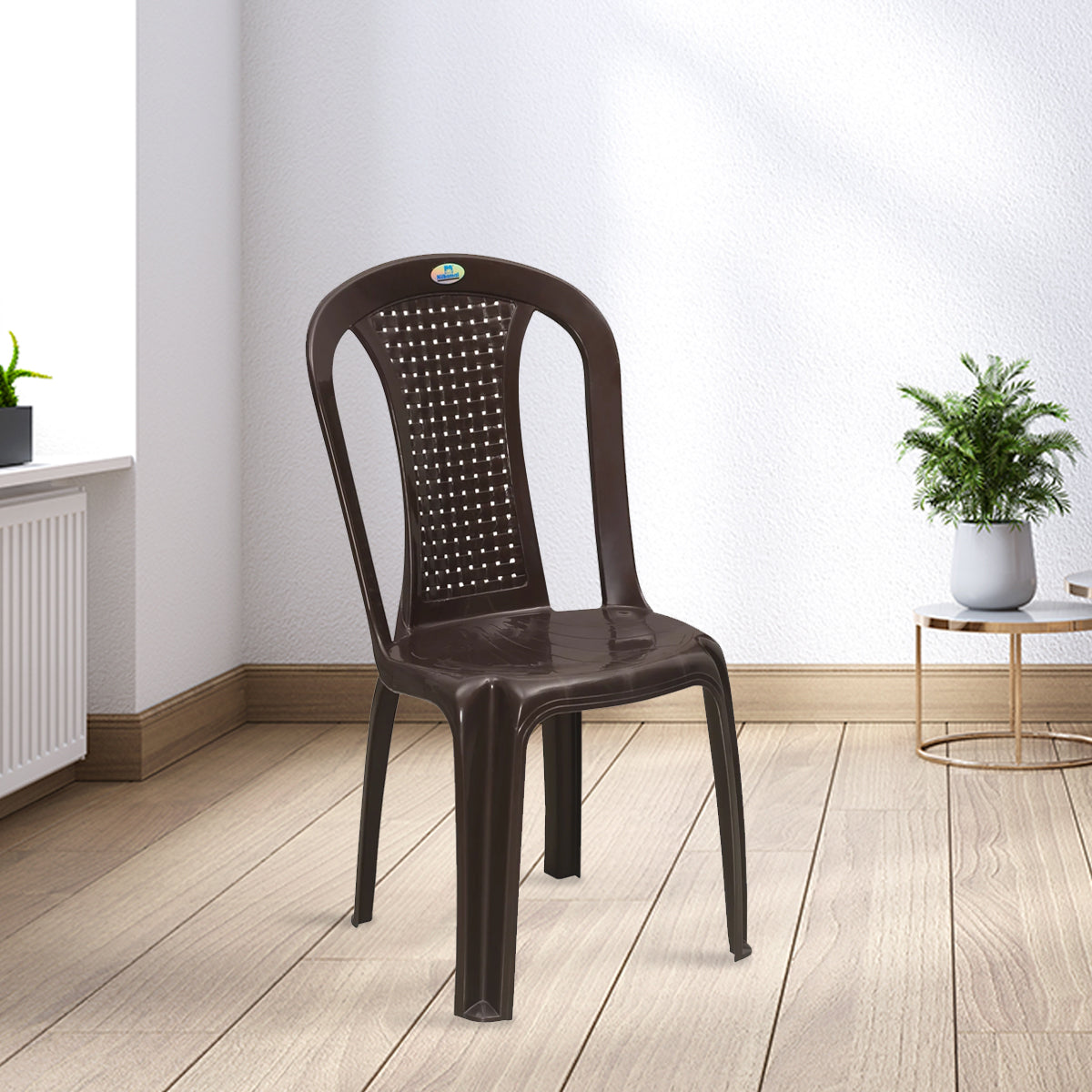 NILKAMAL CHR4002 PLASTIC ARMLESS CHAIR (WEATHER BROWN) — Nilkamal | VK Furniture Mangalore