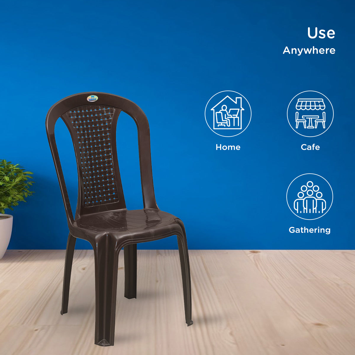 Nilkamal CHR4002 Plastic Armless Chair (Weather Brown) - Nilkamal | VK Furniture & Electronics Mangalore