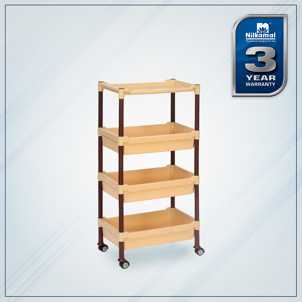 Nilkamal Trolley 23 (Maroon and Marble Beige) - Nilkamal | VK Furniture & Electronics Mangalore