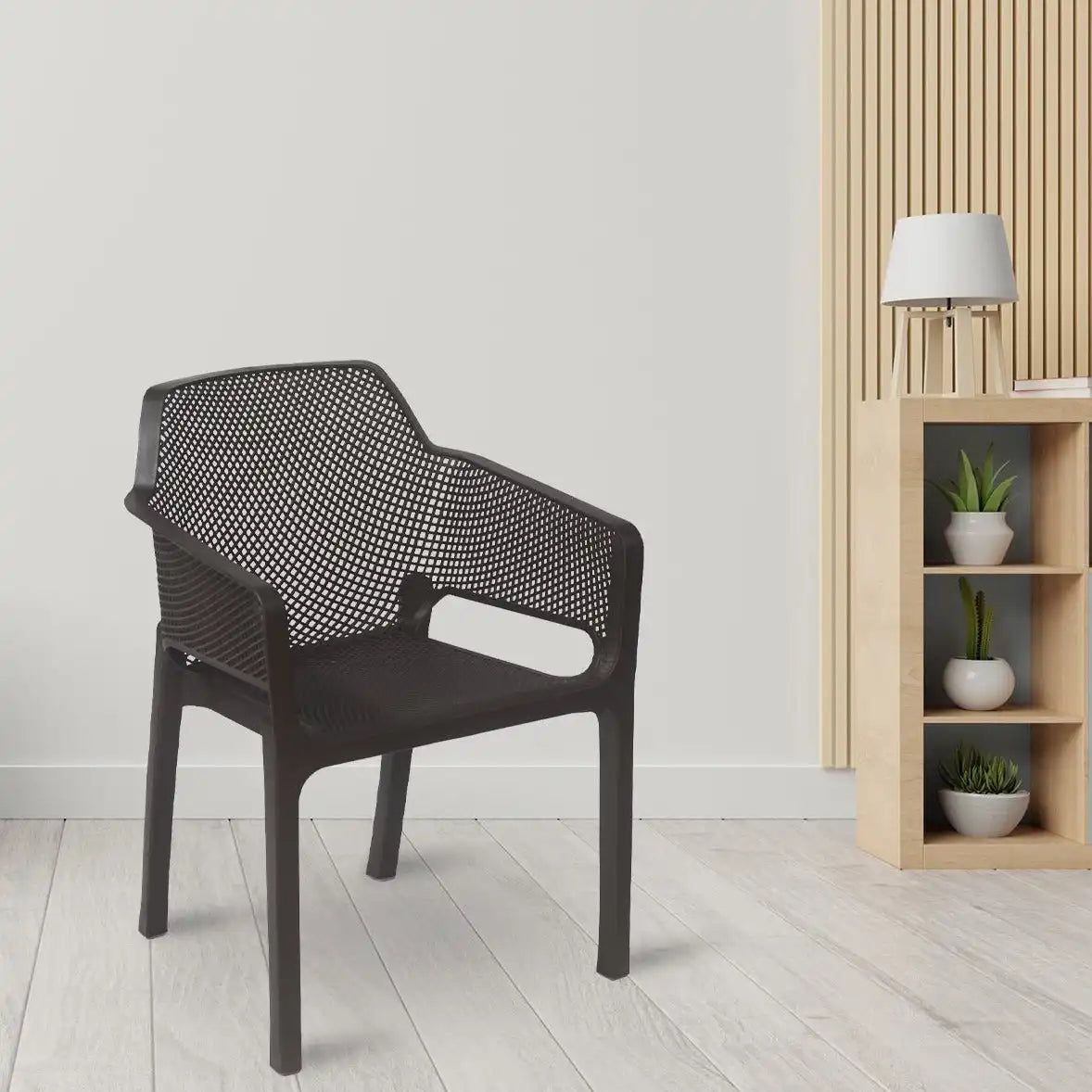 NILKAMAL CAPTAIN PLASTIC ARM CHAIR (SEASON RUST BROWN) — Nilkamal | VK Furniture Mangalore