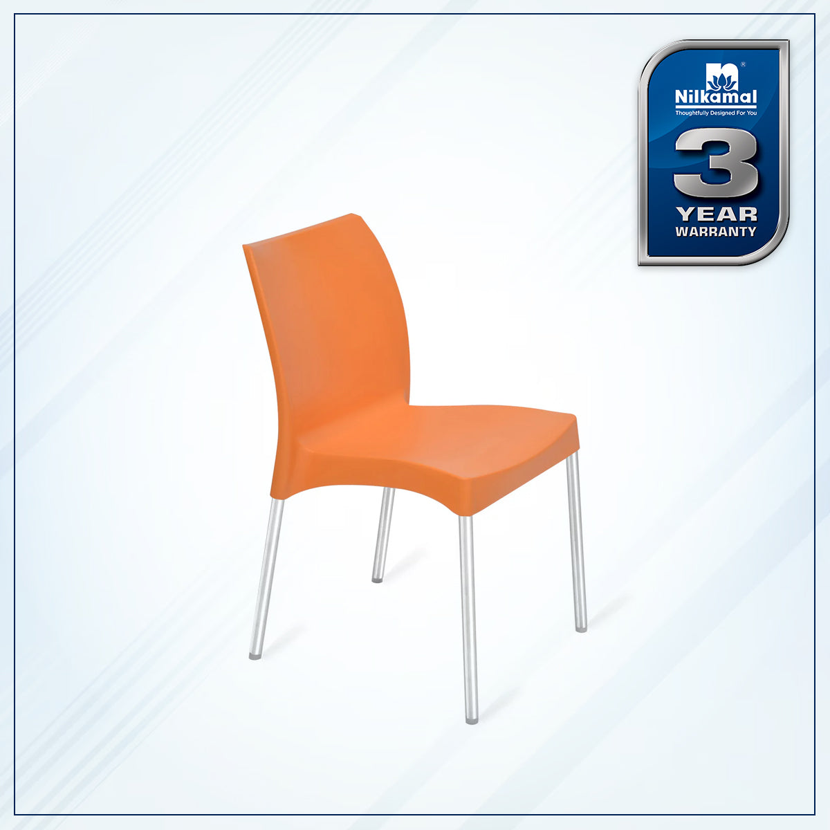 Nilkamal Novella 07 Plastic Armless Chair (Orange) - Nilkamal | VK Furniture & Electronics Mangalore