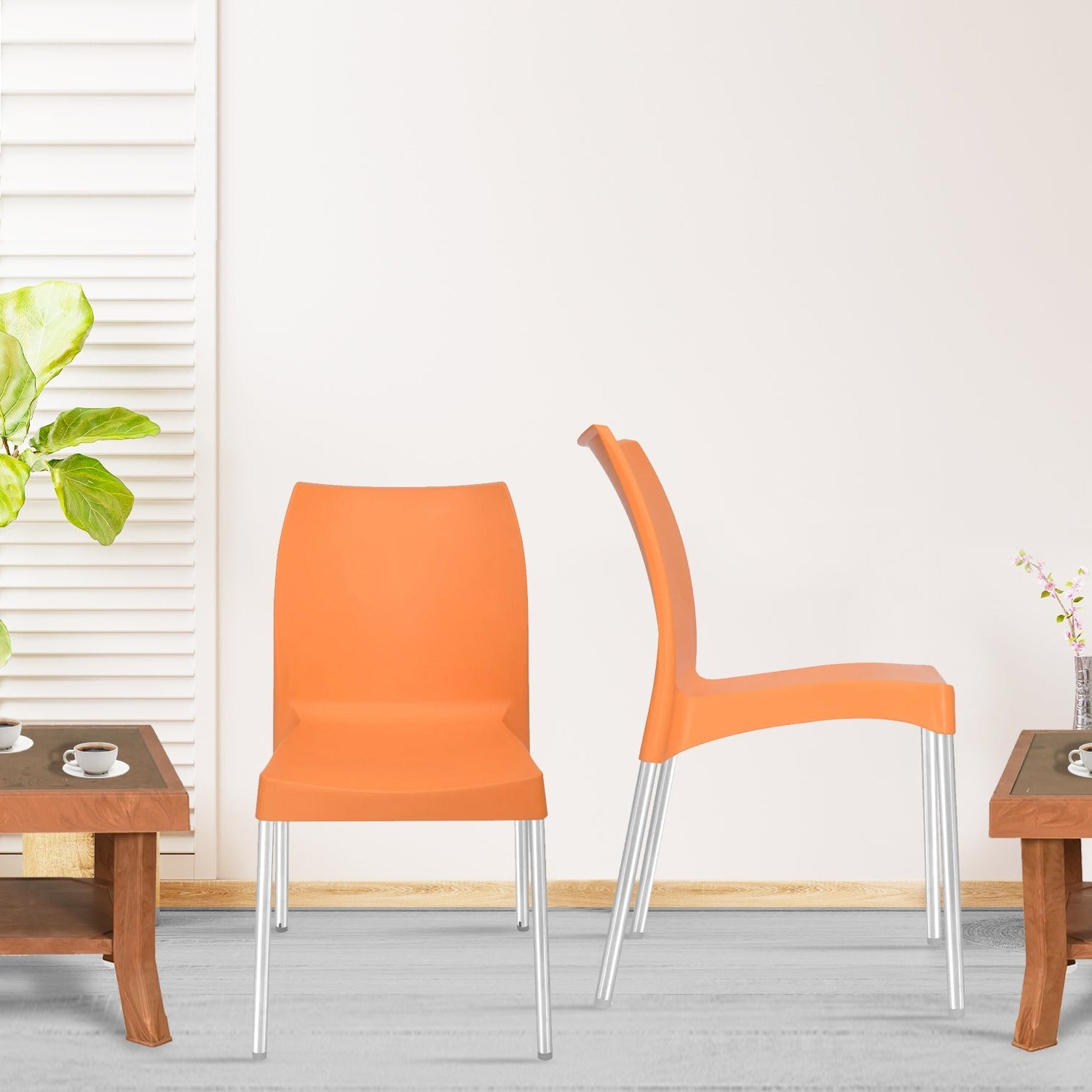Nilkamal Novella 07 Plastic Armless Chair (Orange) - Nilkamal | VK Furniture & Electronics Mangalore