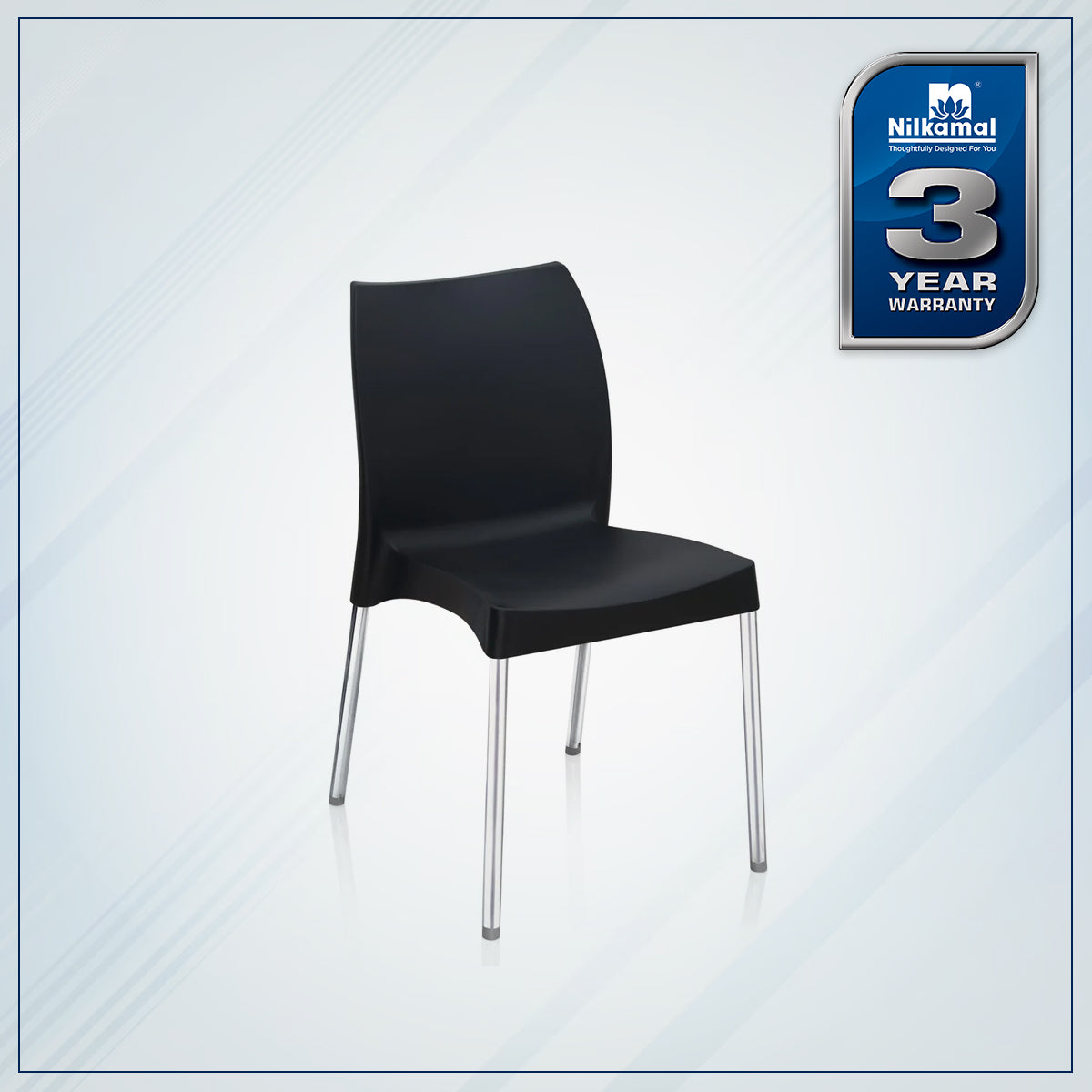 Nilkamal Novella 07 Plastic Armless Chair (Iron Black) - Nilkamal | VK Furniture & Electronics Mangalore