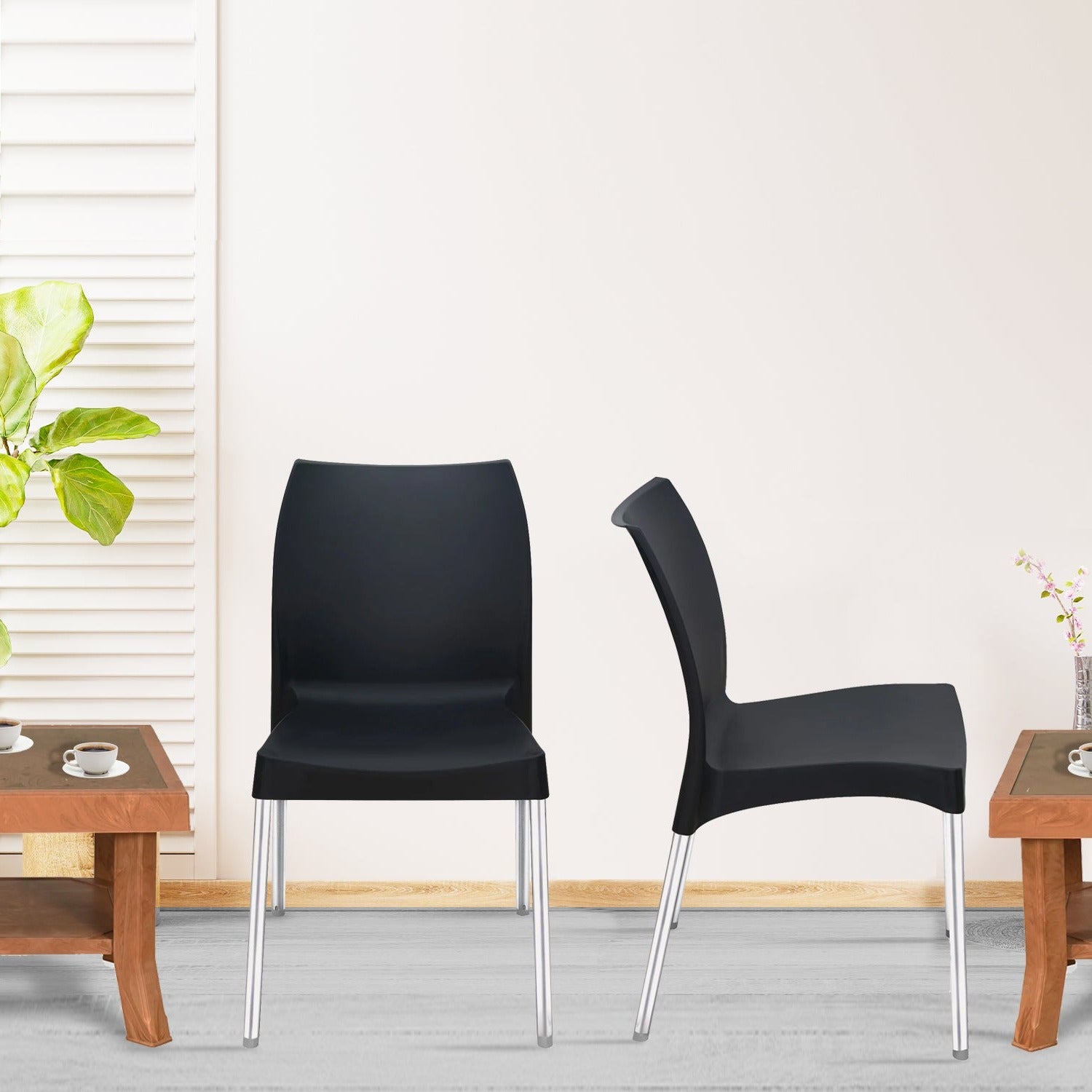 Nilkamal Novella 07 Plastic Armless Chair (Iron Black) - Nilkamal | VK Furniture & Electronics Mangalore