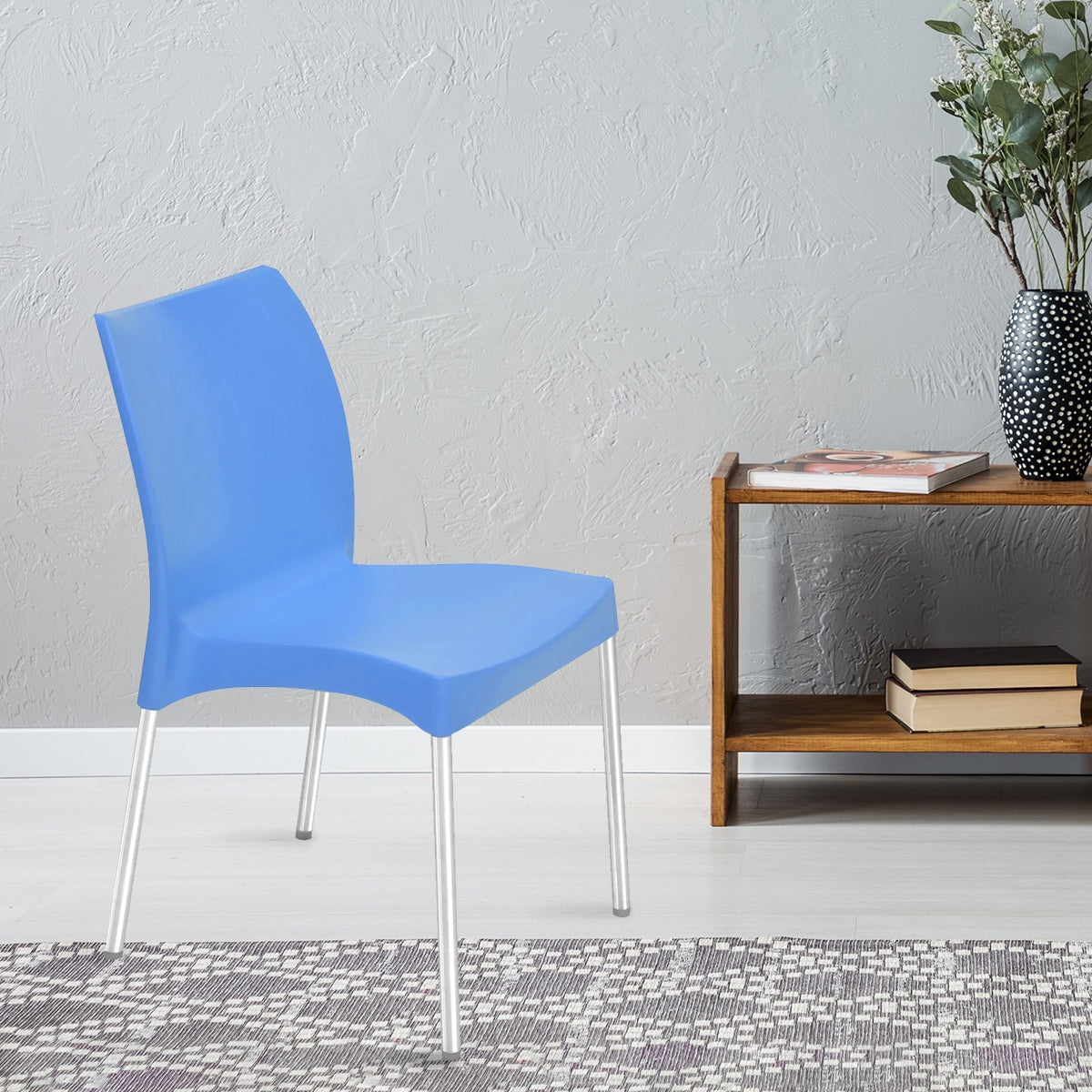 NILKAMAL NOVELLA 07 PLASTIC ARMLESS CHAIR (BLUE) — Nilkamal | VK Furniture Mangalore