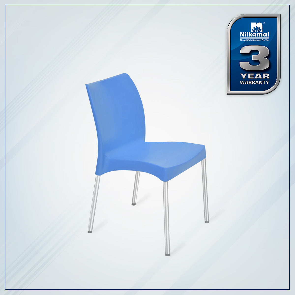 Nilkamal Novella 07 Plastic Armless Chair (Blue) - Nilkamal | VK Furniture & Electronics Mangalore