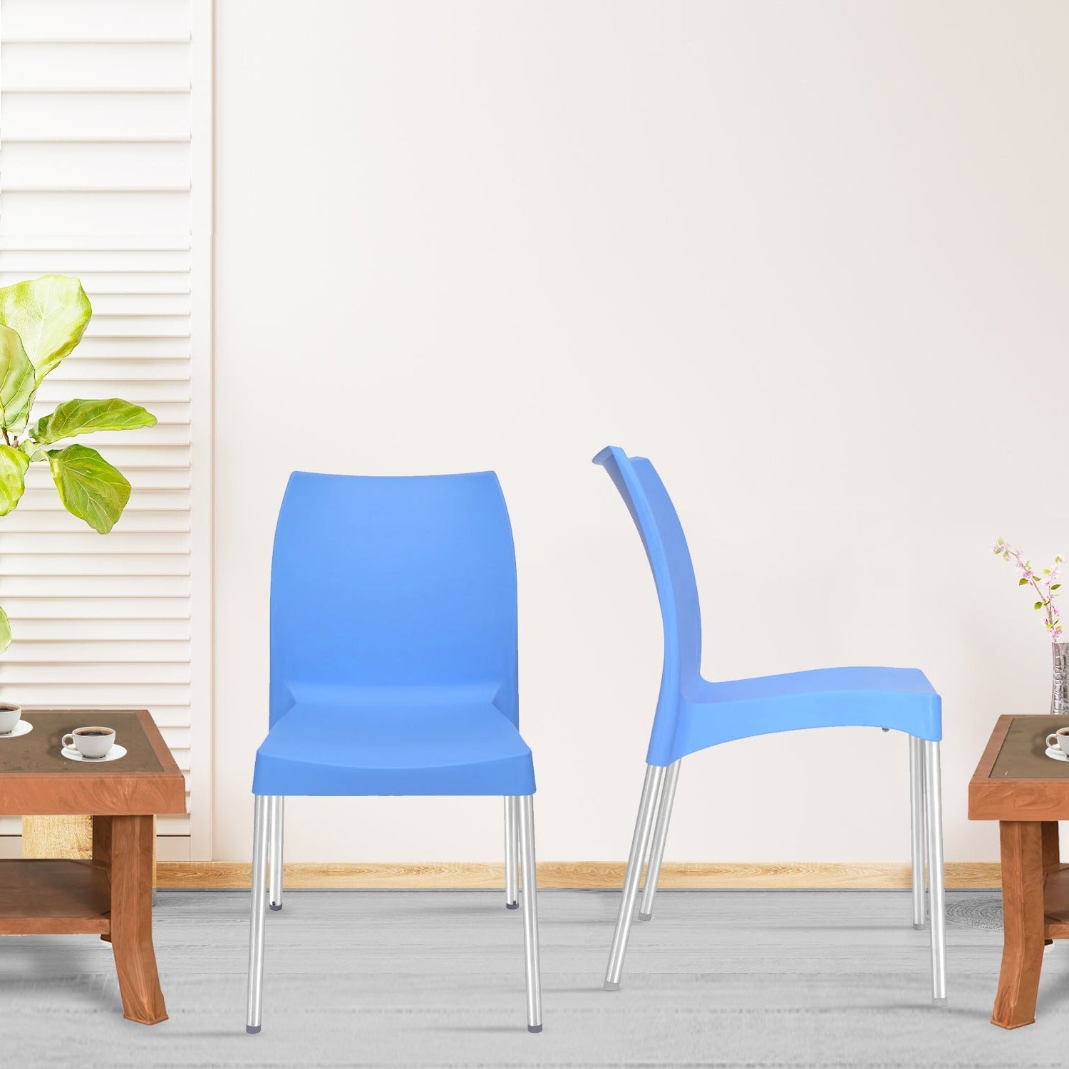 Nilkamal Novella 07 Plastic Armless Chair (Blue) - Nilkamal | VK Furniture & Electronics Mangalore