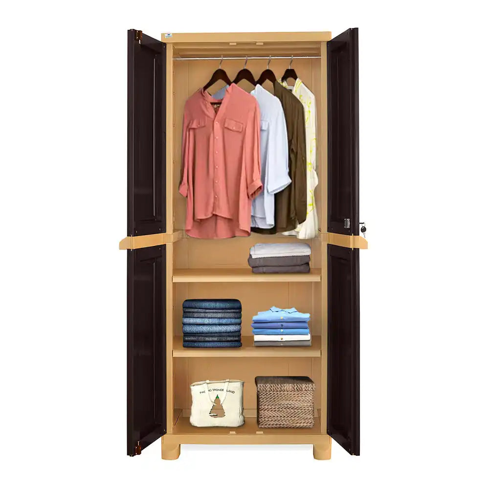 Nilkamal Freedom Big 1 (FB1) Plastic Storage Cabinet (Weathered Brown and Biscuit) - Nilkamal | VK Furniture & Electronics Mangalore