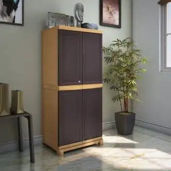 Nilkamal Freedom Big 1 (FB1) Plastic Storage Cabinet (Weathered Brown and Biscuit) - Nilkamal | VK Furniture & Electronics Mangalore