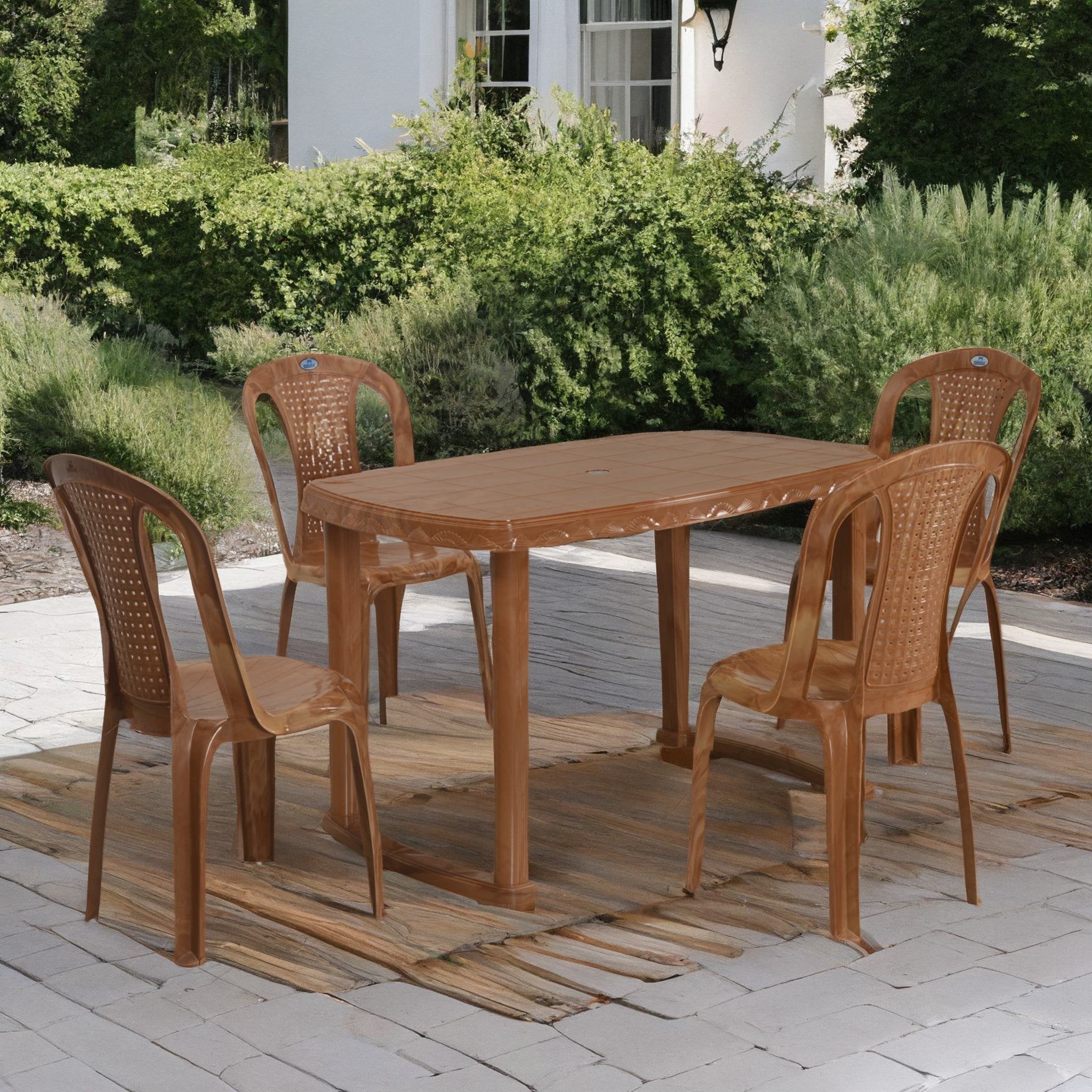 Nilkamal Shahenshah Plastic Rectangular 4 Seater Dining Table Set - Nilkamal | VK Furniture & Electronics Mangalore