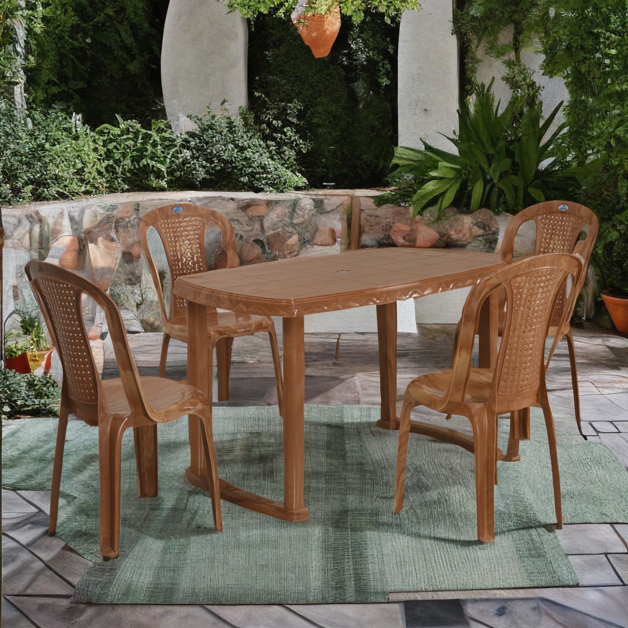 Nilkamal Shahenshah Plastic Rectangular 4 Seater Dining Table Set - Nilkamal | VK Furniture & Electronics Mangalore